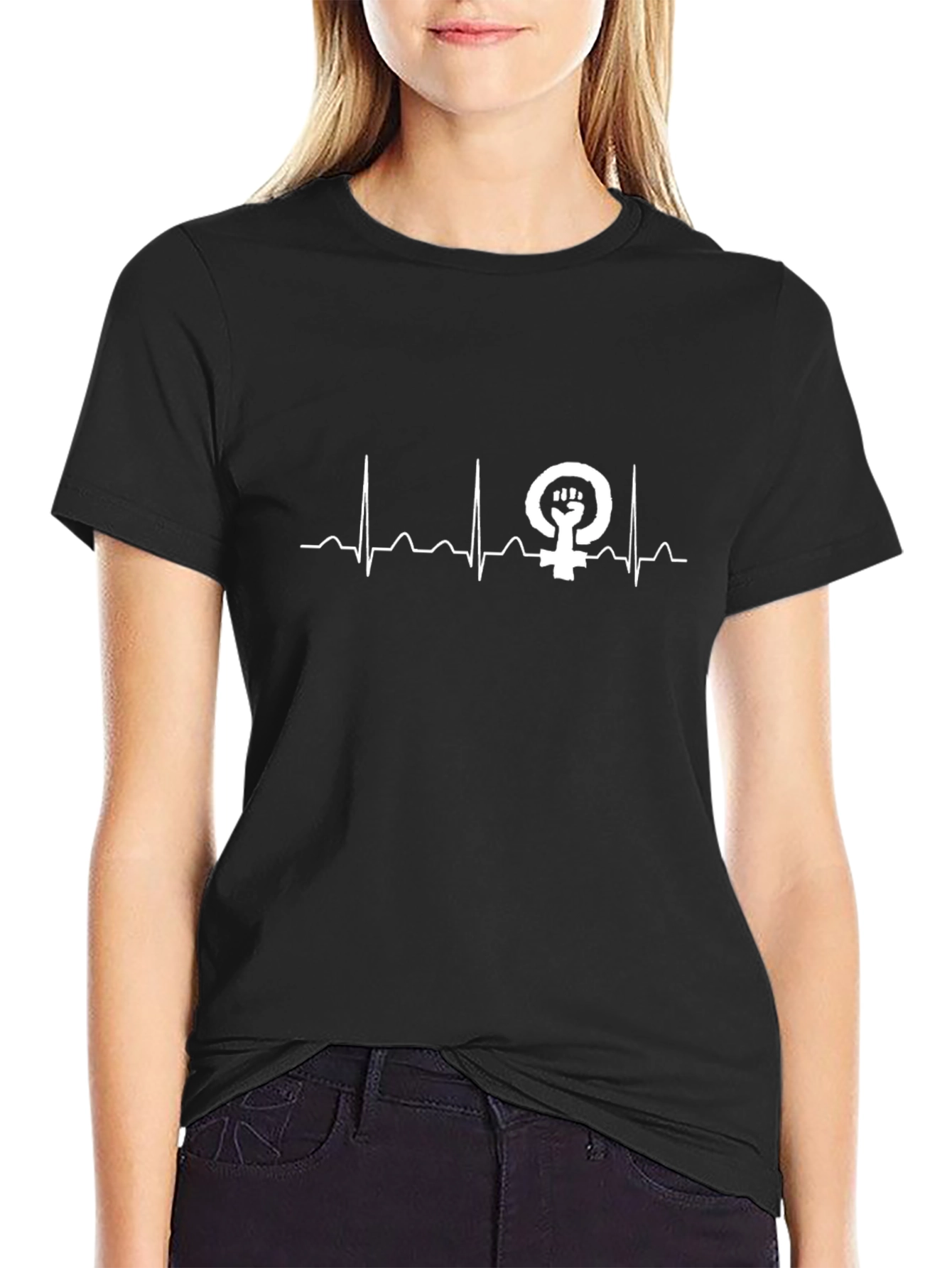 Feminist Heartbeat T-Shirt - Empowering Design