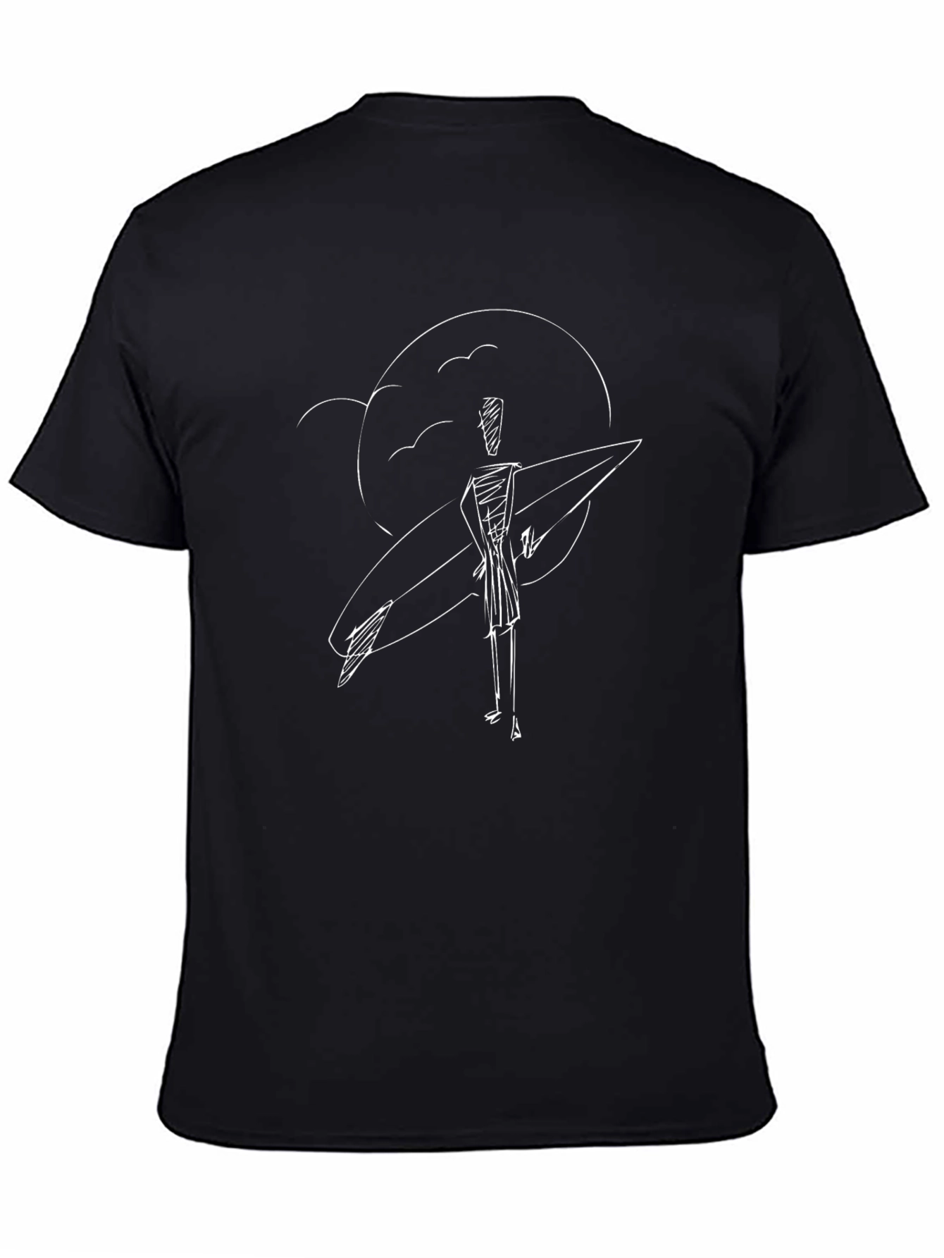 Surfer Sketch Graphic Tee - Black