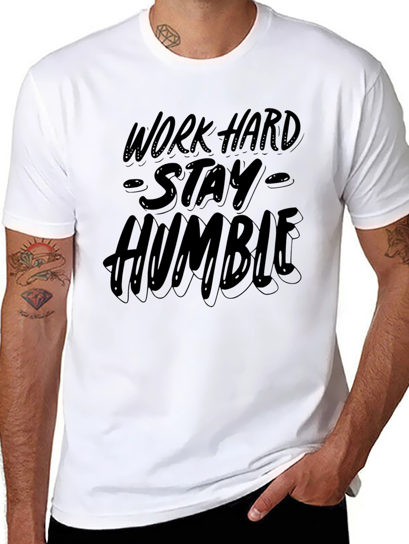 Work Hard Stay Humble Black Graphic Tee