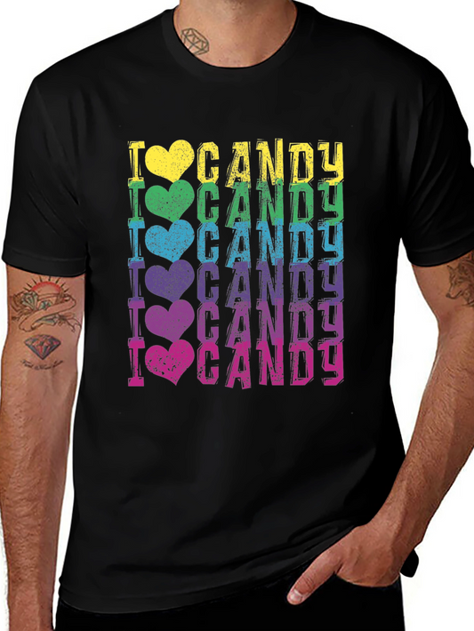 I Heart Candy Black T-Shirt - Rainbow Colors