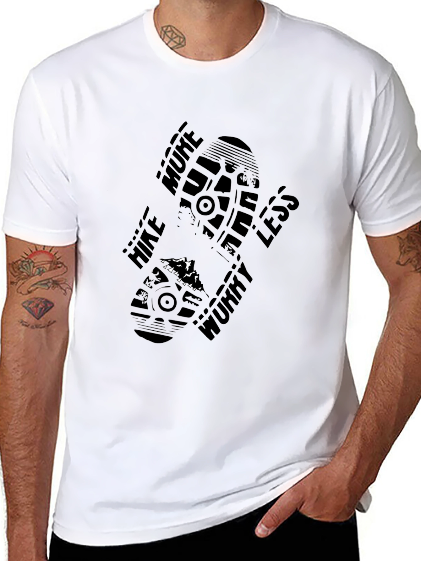 Hike More Worry Less Black Graphic Tee