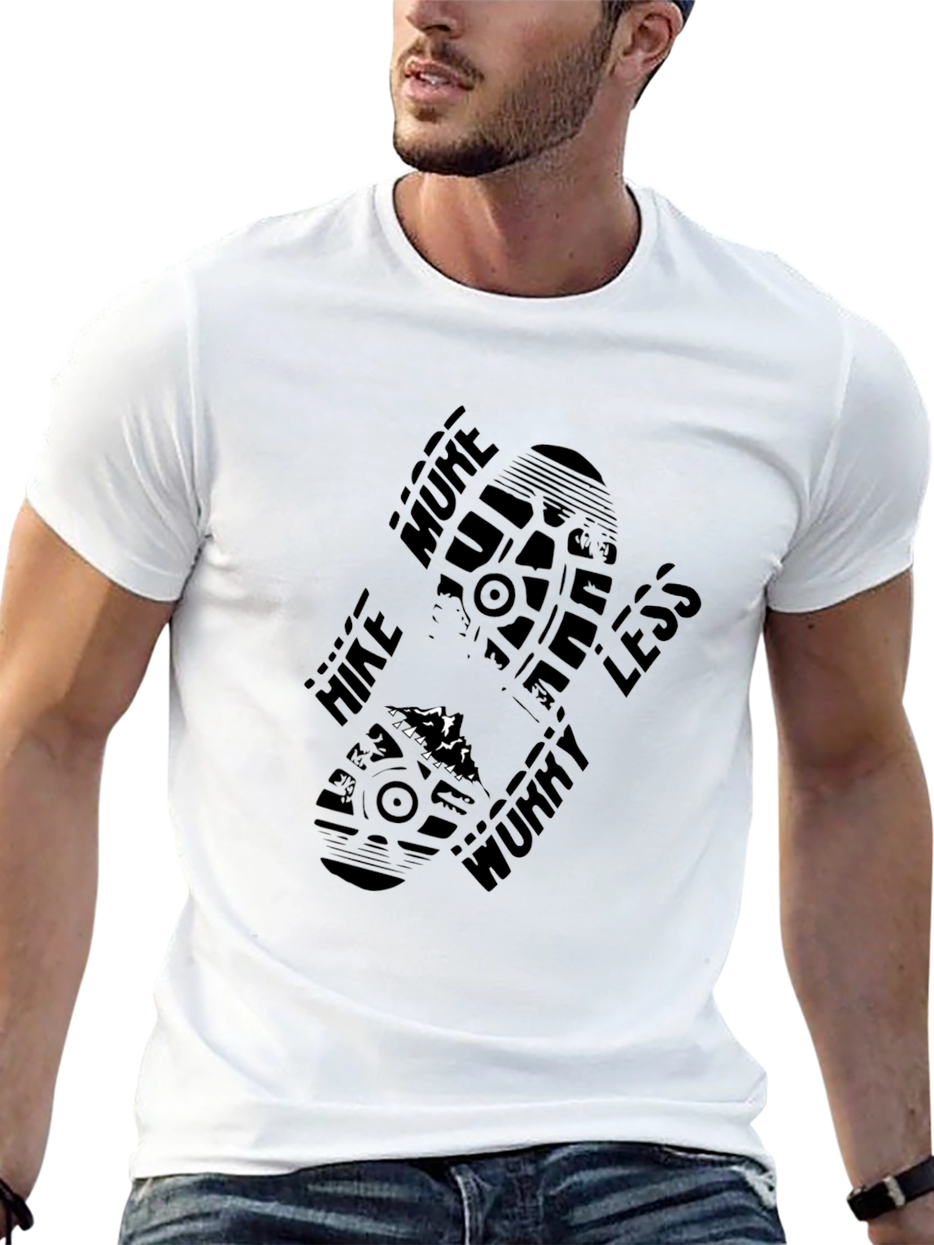 Hike More Worry Less Black Graphic Tee