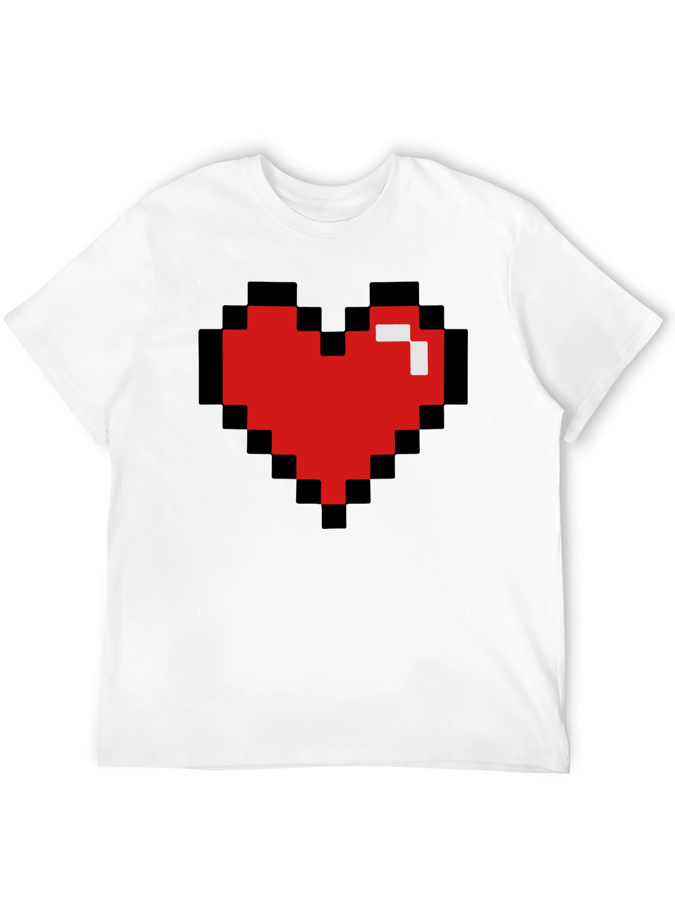 Pixel Heart Black T-Shirt - Gamer Love