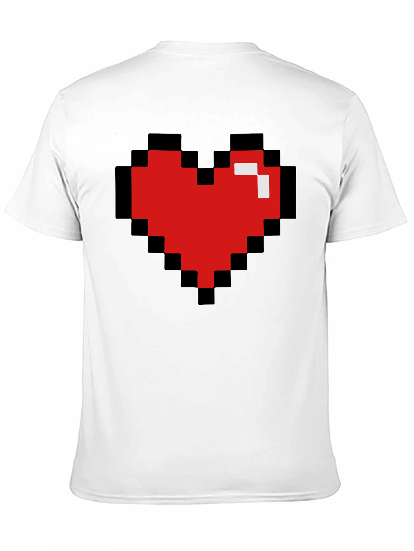 Pixel Heart Black T-Shirt - Gamer Love