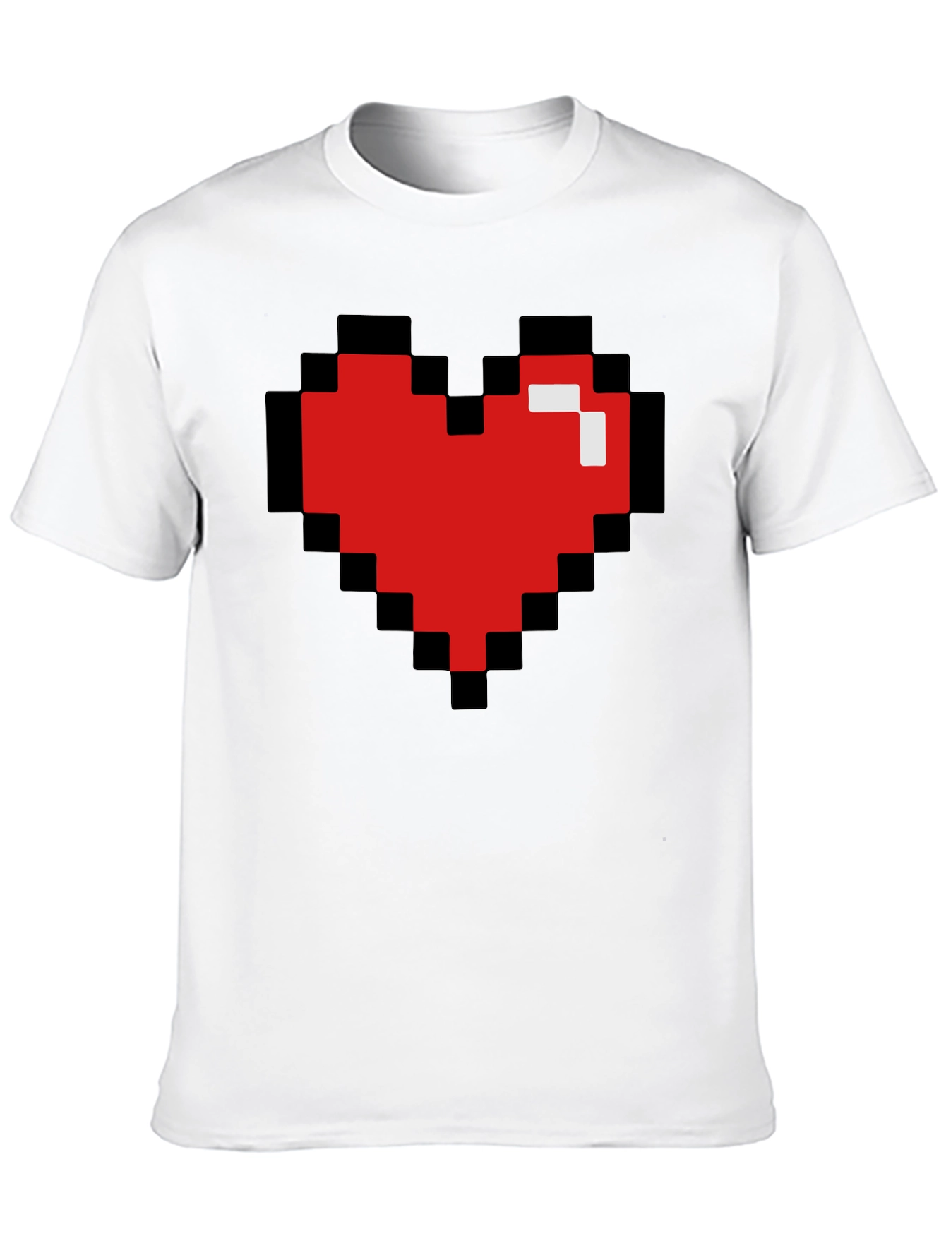 Pixel Heart Black T-Shirt - Gamer Love