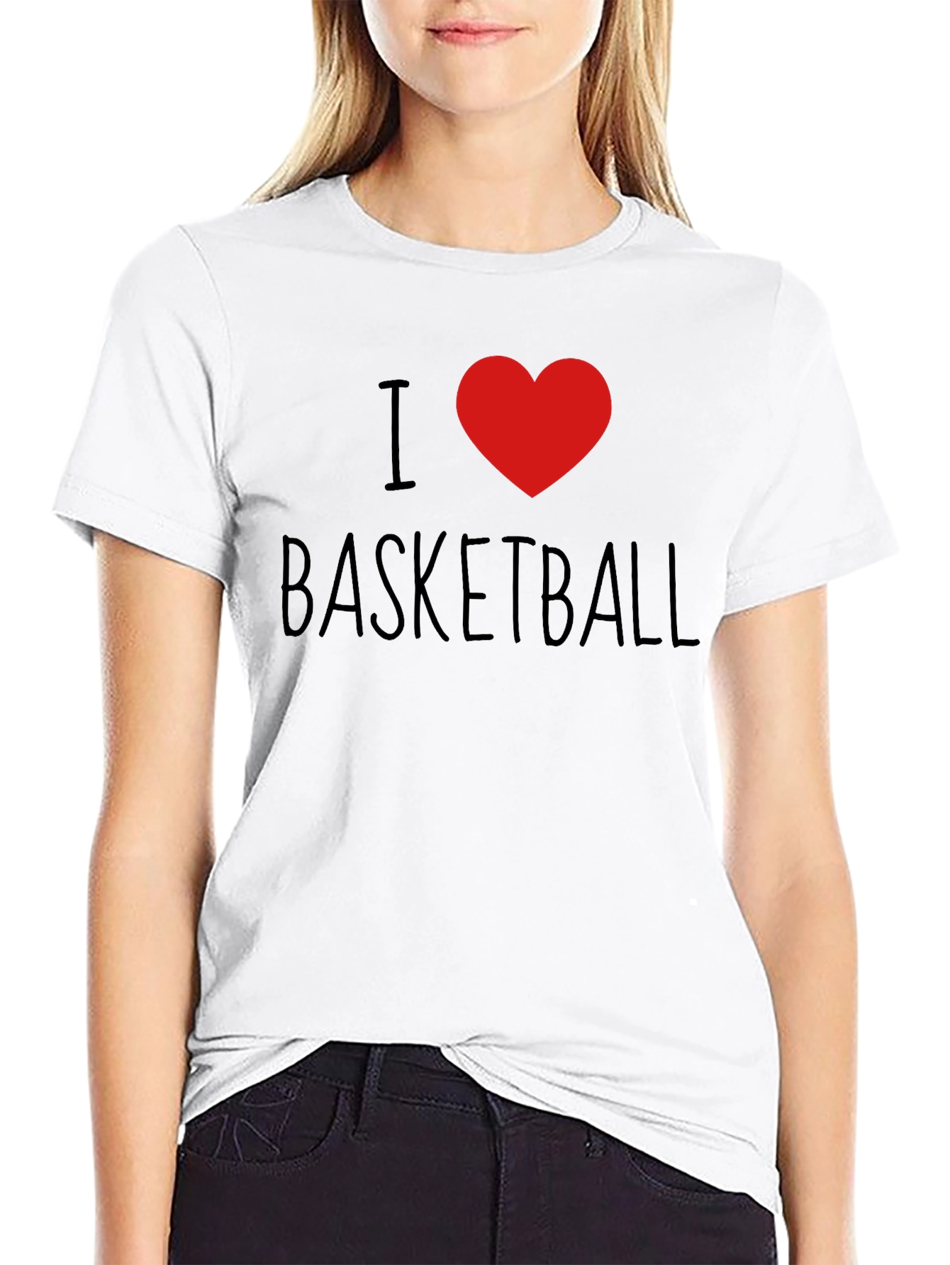 I Heart Basketball Black T-Shirt