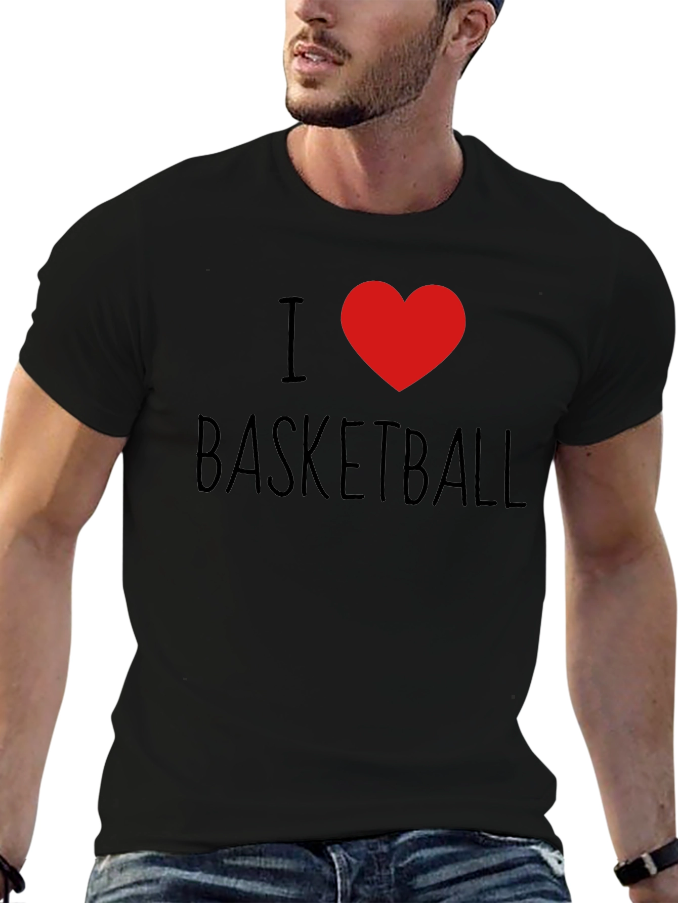 I Heart Basketball Black T-Shirt