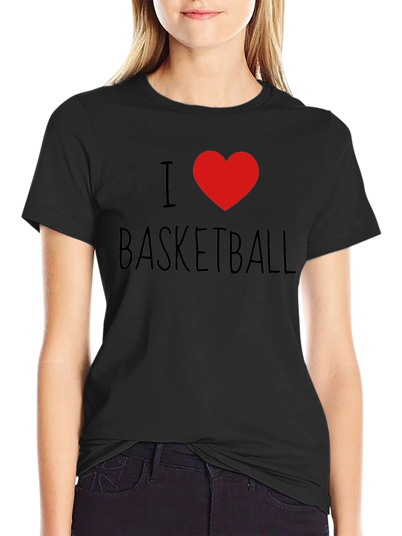 I Heart Basketball Black T-Shirt