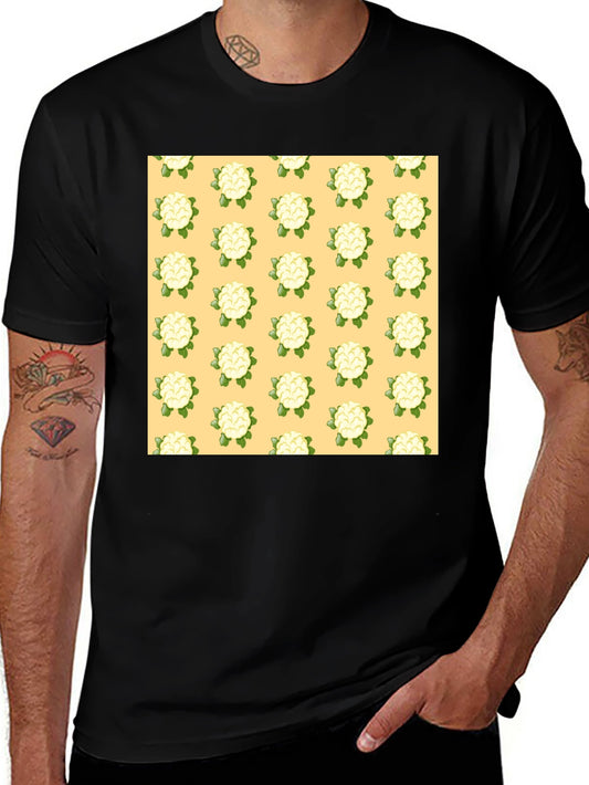 Cauliflower Pattern T-Shirt - Quirky Mens Tee