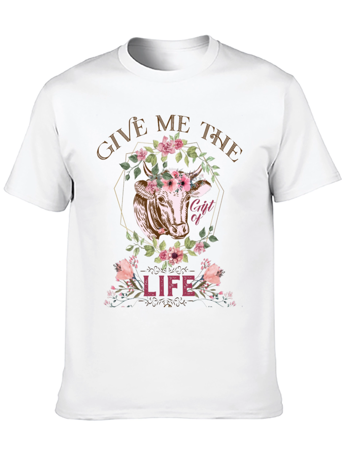 Cow Gift of Life Graphic Tee - Black
