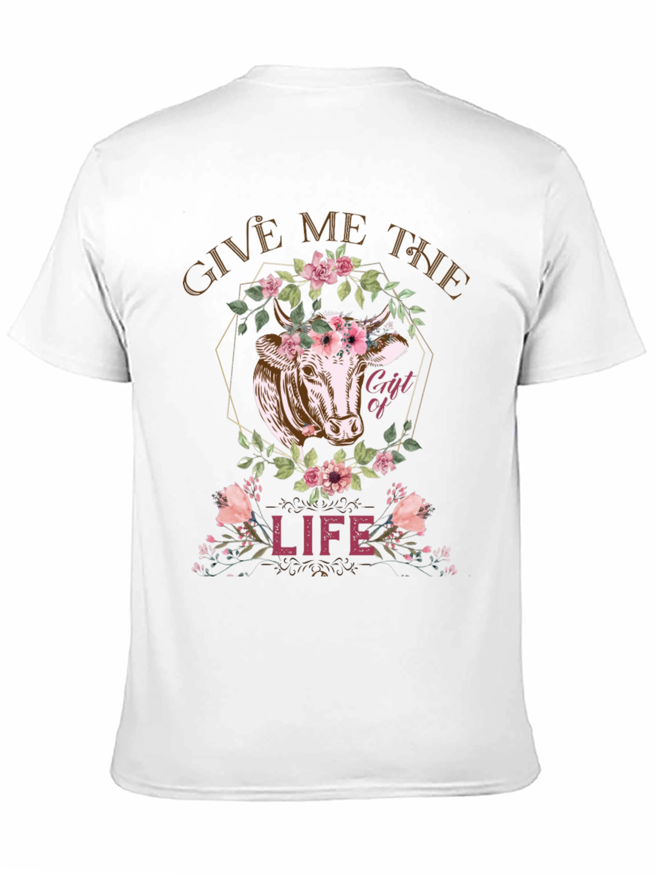 Cow Gift of Life Graphic Tee - Black