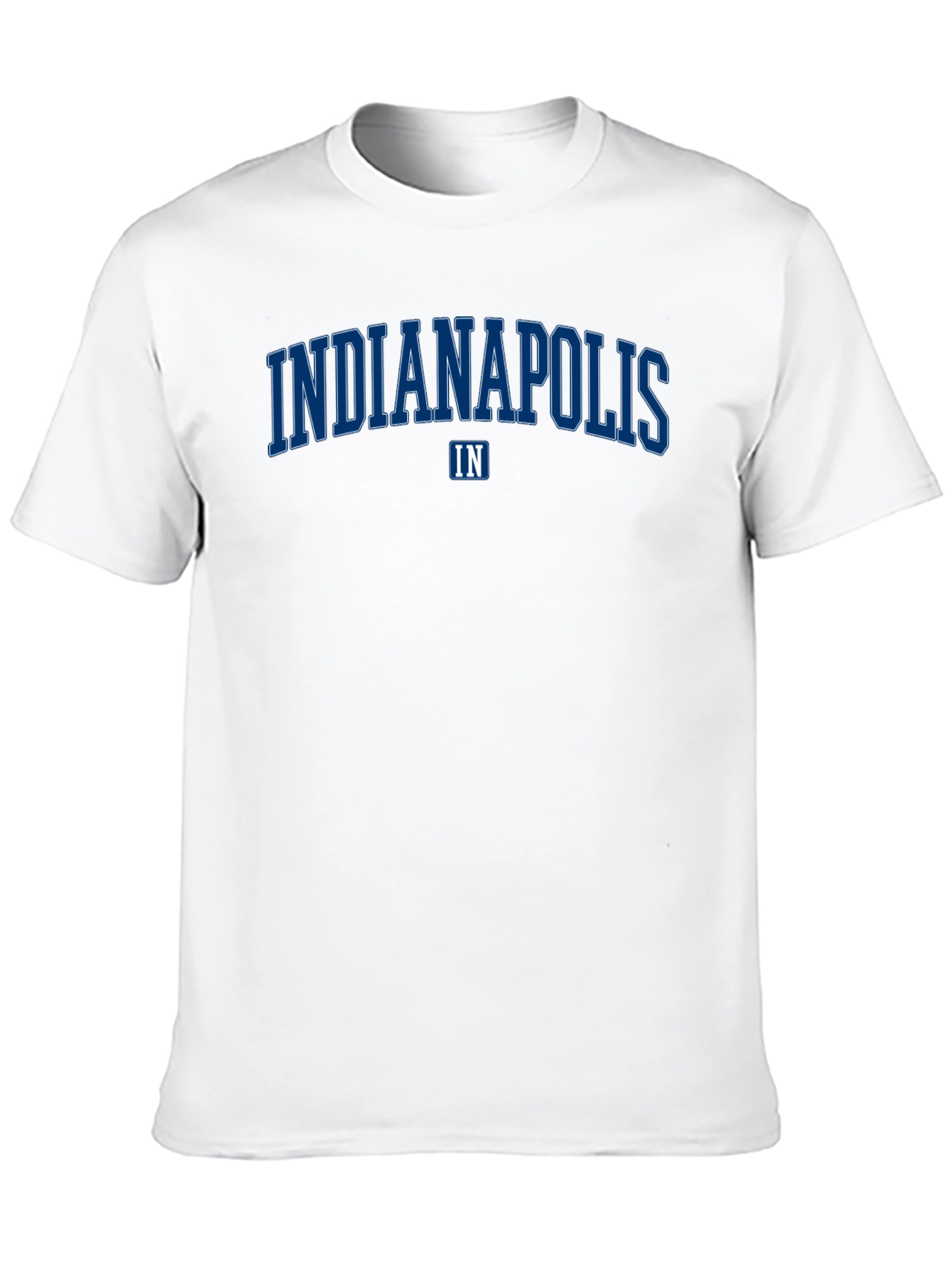 Indianapolis IN Blue Text Graphic Print Black T-Shirt