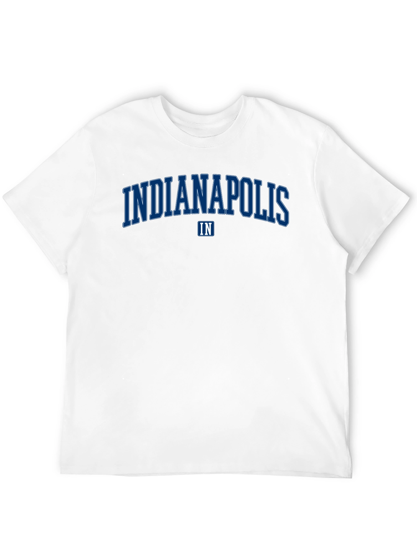 Indianapolis IN Blue Text Graphic Print Black T-Shirt
