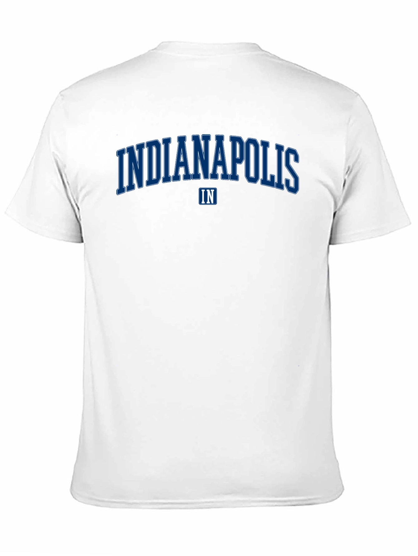 Indianapolis IN Blue Text Graphic Print Black T-Shirt