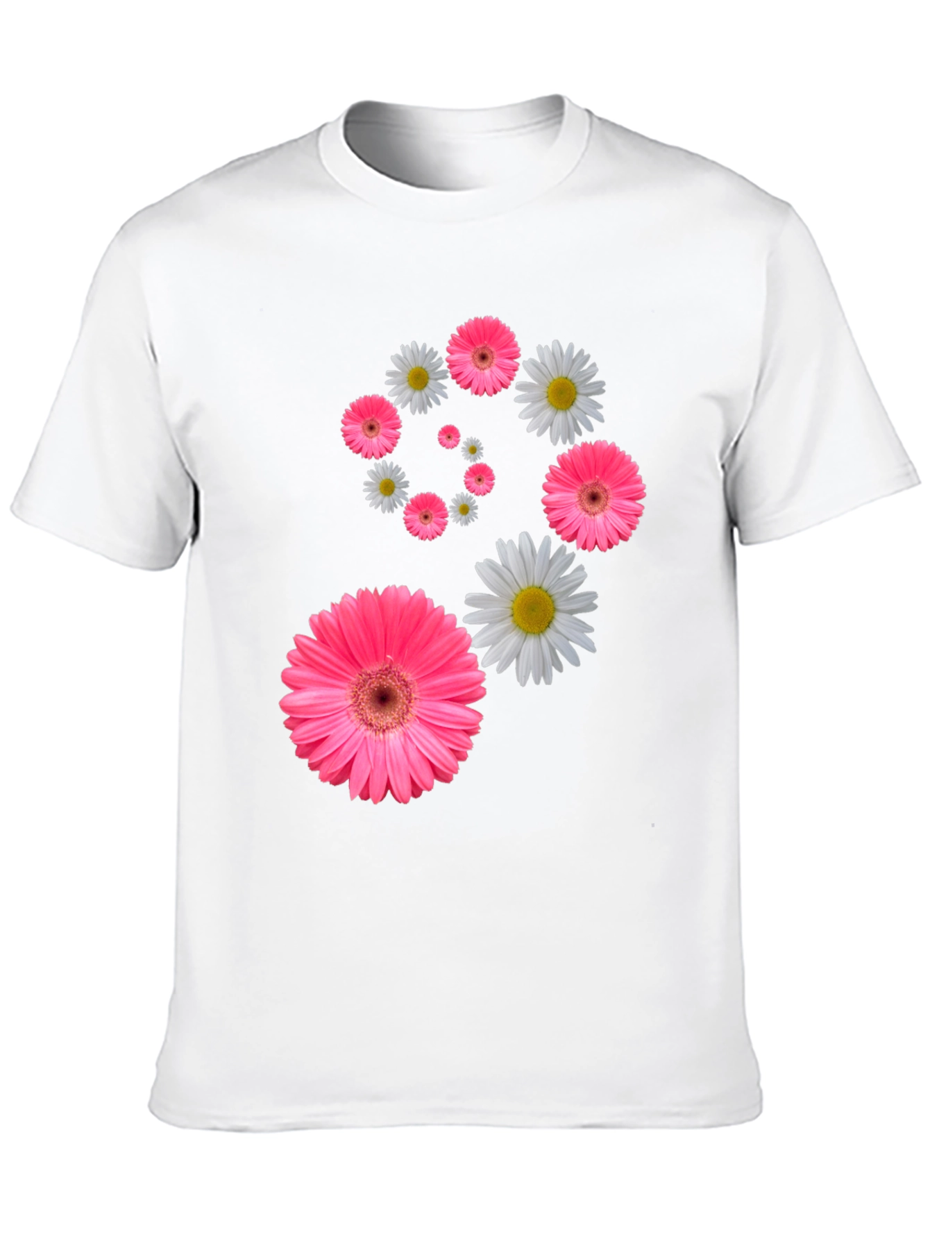 Floral Swirl T-Shirt - Pink Daisy Design