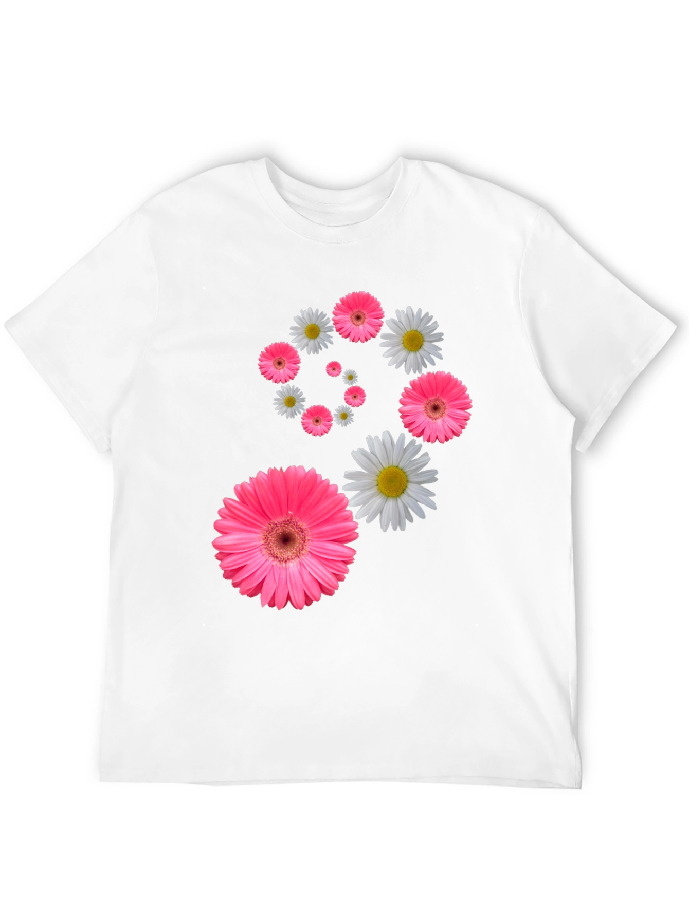 Floral Swirl T-Shirt - Pink Daisy Design