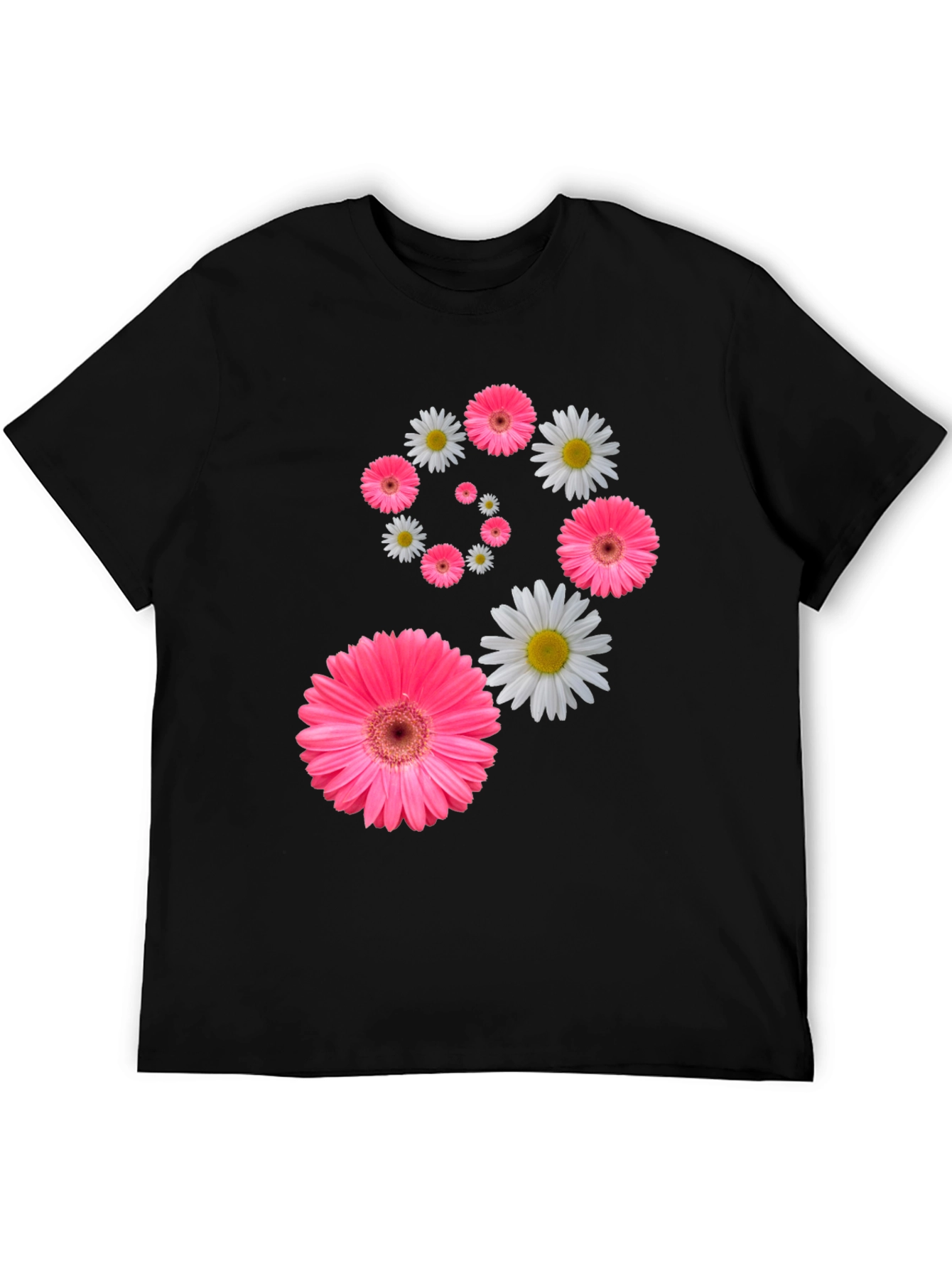 Floral Swirl T-Shirt - Pink Daisy Design