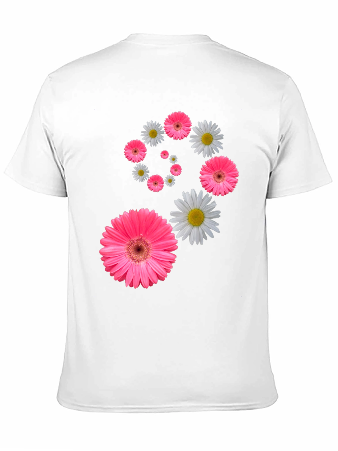 Floral Swirl T-Shirt - Pink Daisy Design