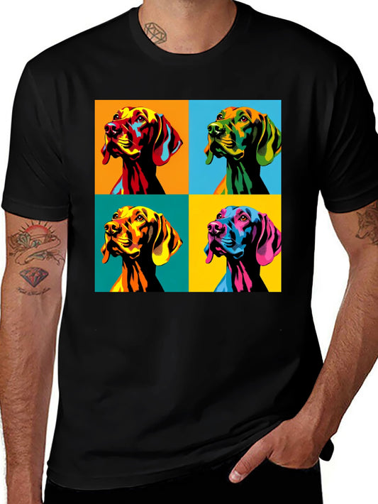 Pop Art Dog Portrait T-Shirt Colorful Graphic Tee