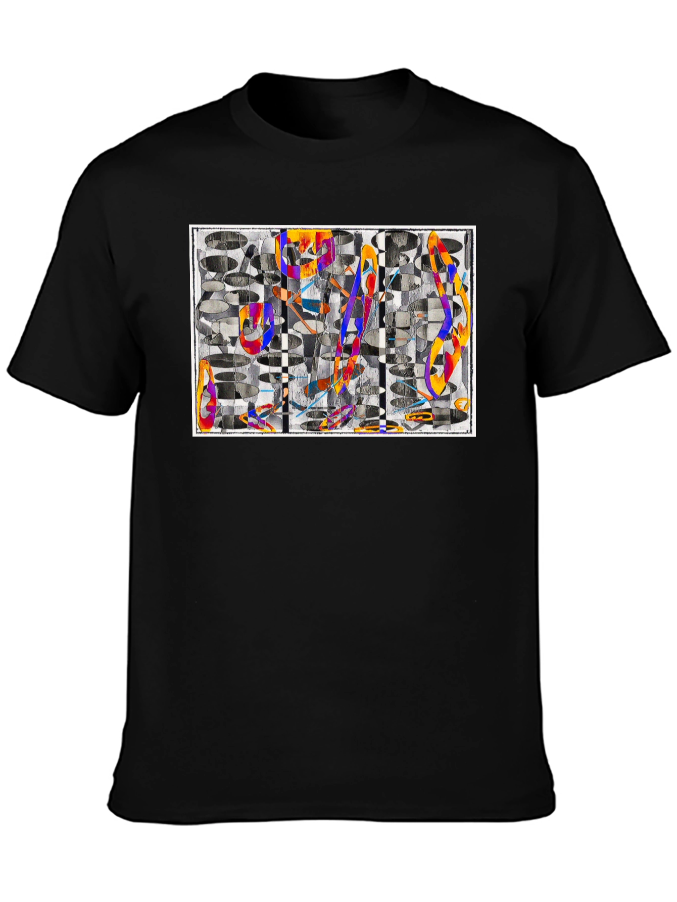 Abstract Art Graphic Tee - Black