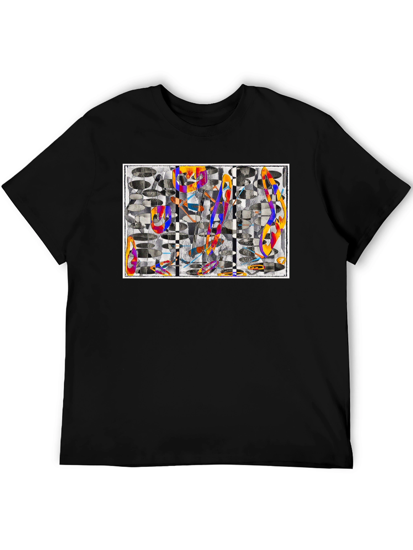 Abstract Art Graphic Tee - Black