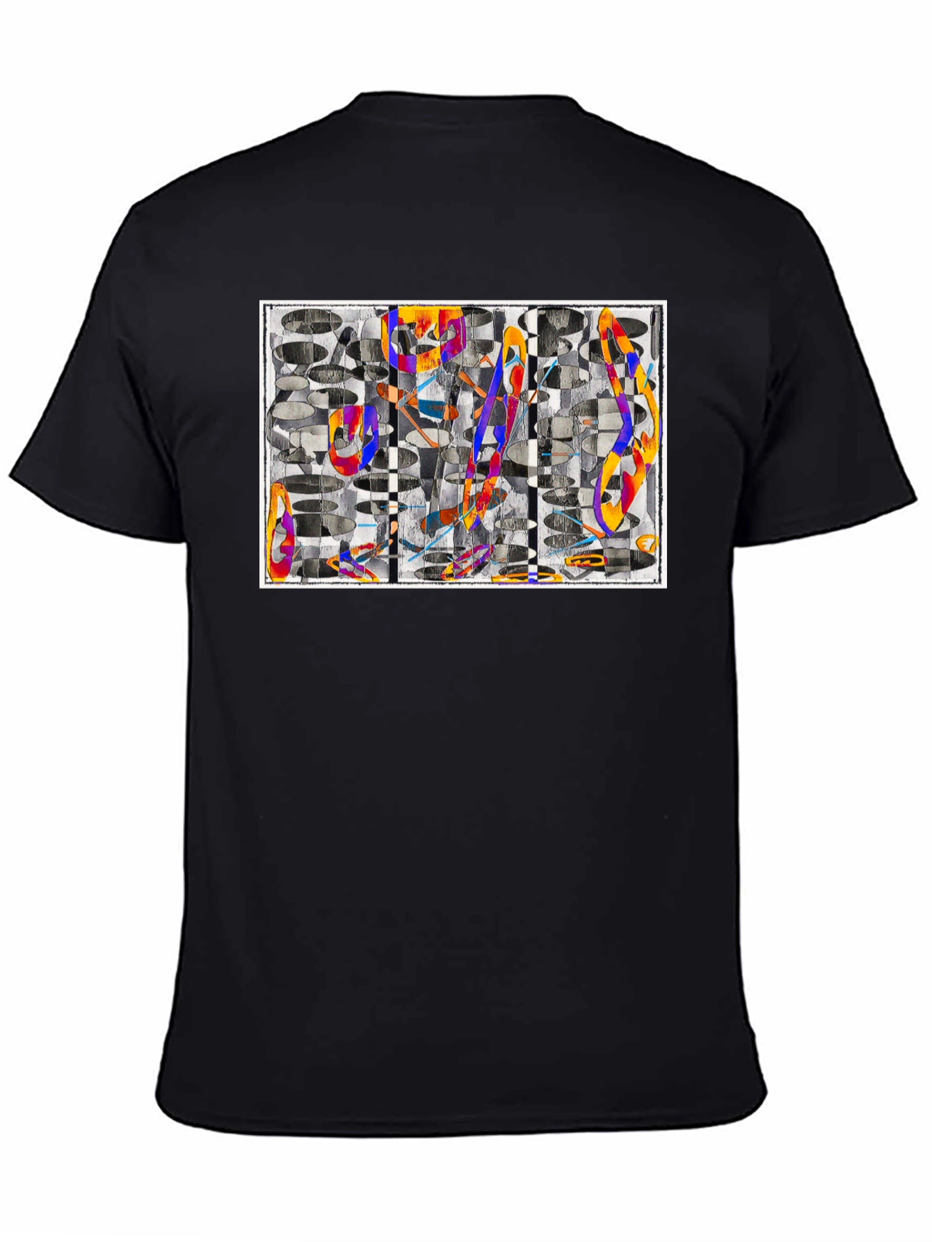Abstract Art Graphic Tee - Black