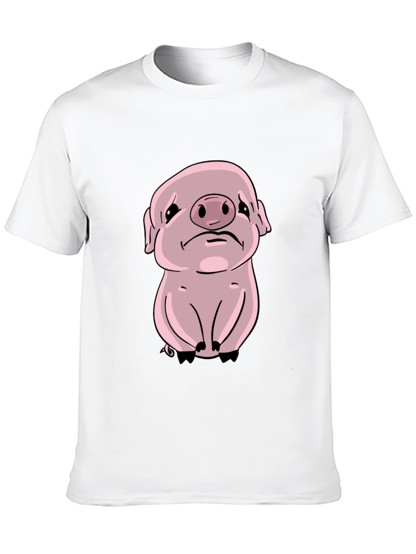 Sad Pig Graphic Tee - Black Cotton Comfort