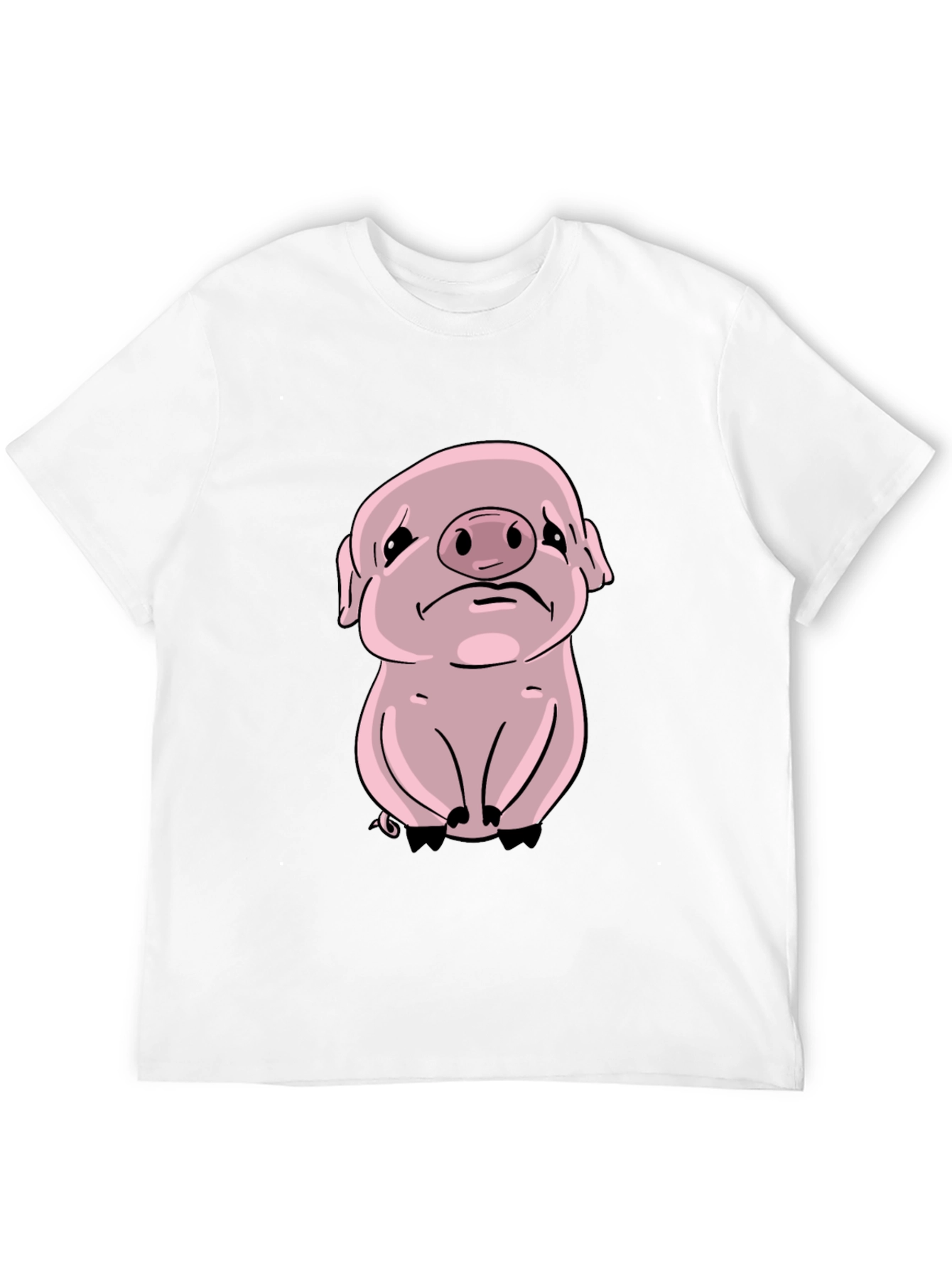 Sad Pig Graphic Tee - Black Cotton Comfort