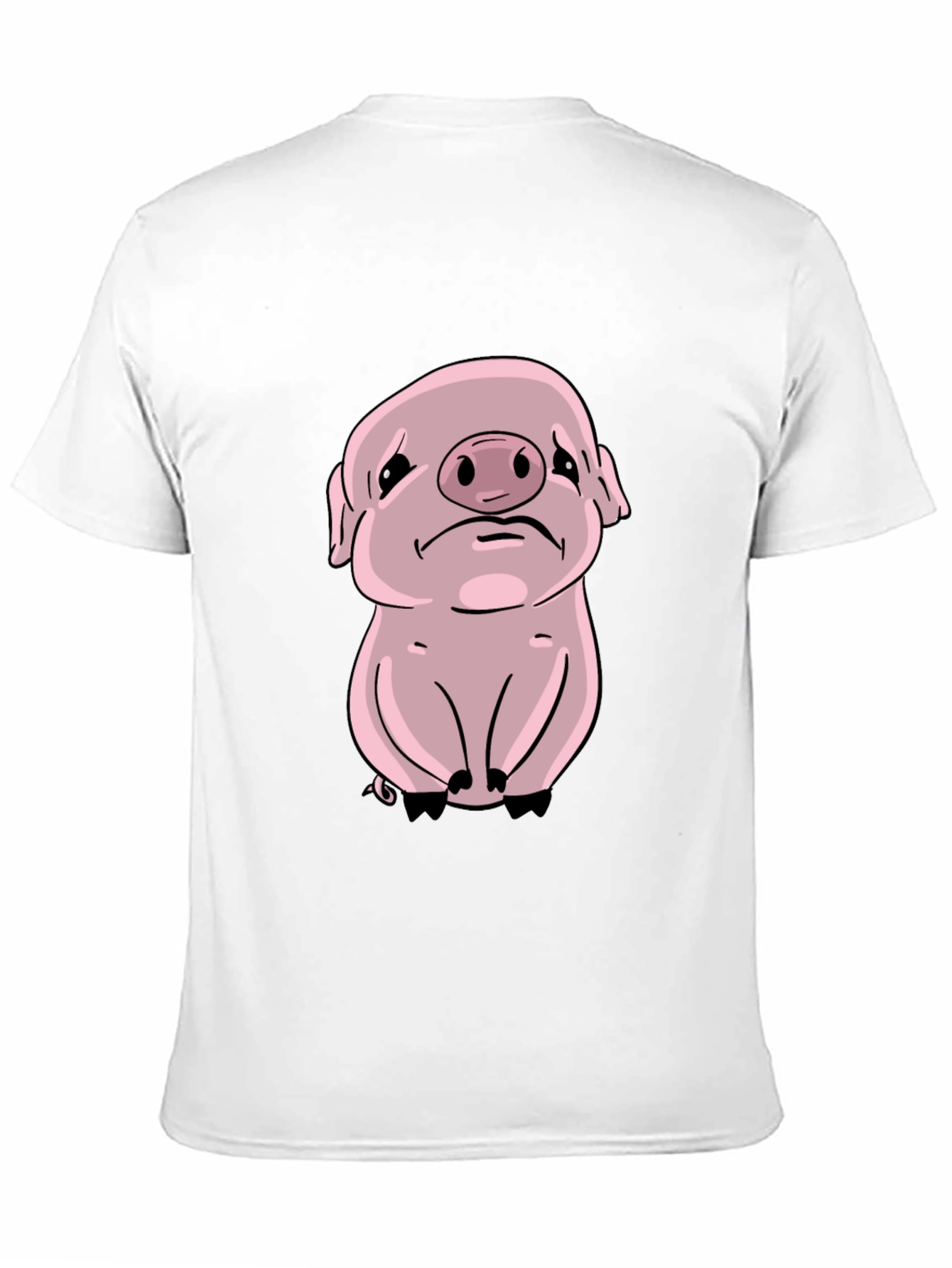Sad Pig Graphic Tee - Black Cotton Comfort