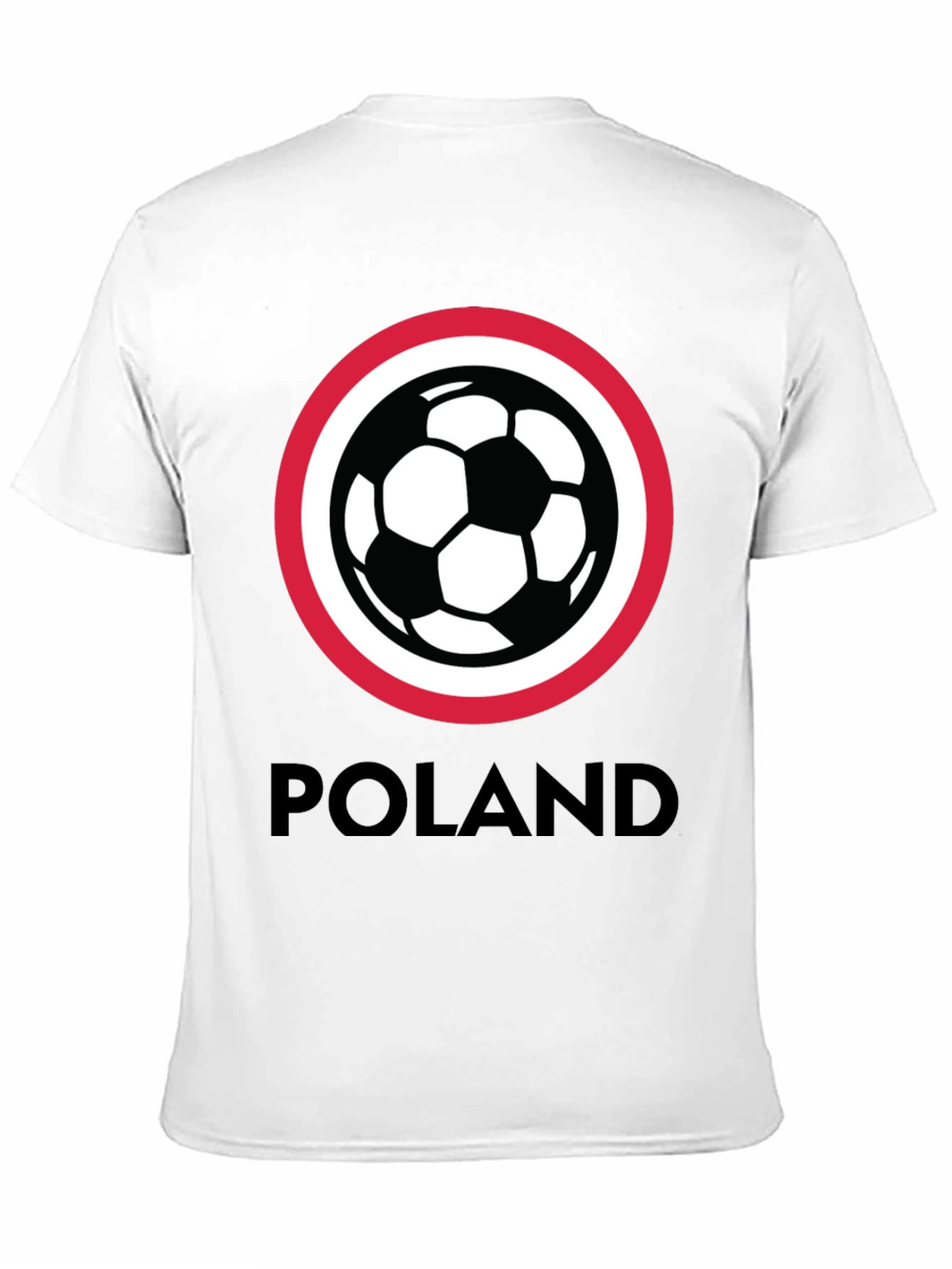 Poland Soccer T-Shirt - Black Crew Neck Graphic Tee