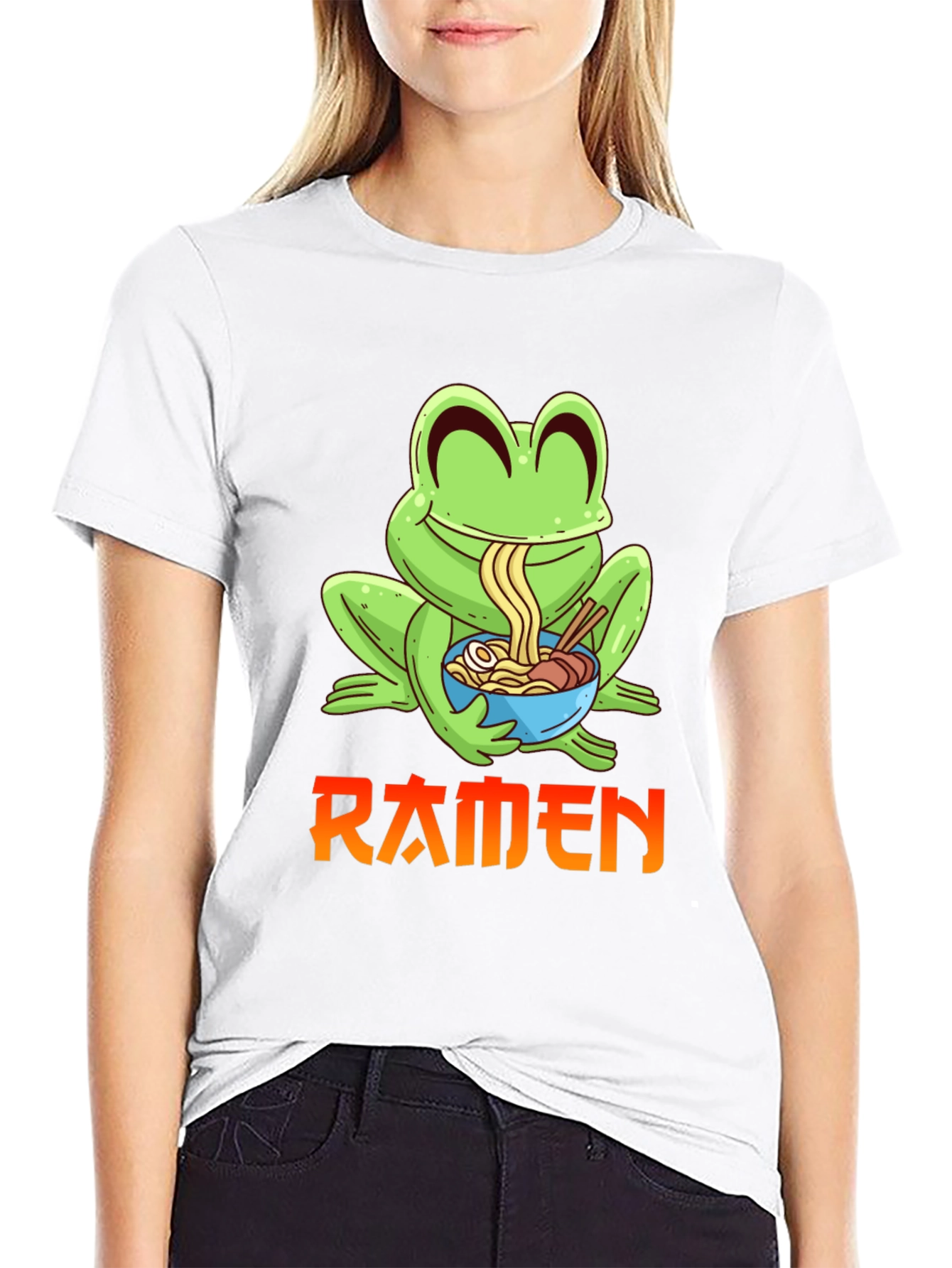 Ramen Frog Graphic Tee - Fun Anime T-Shirt