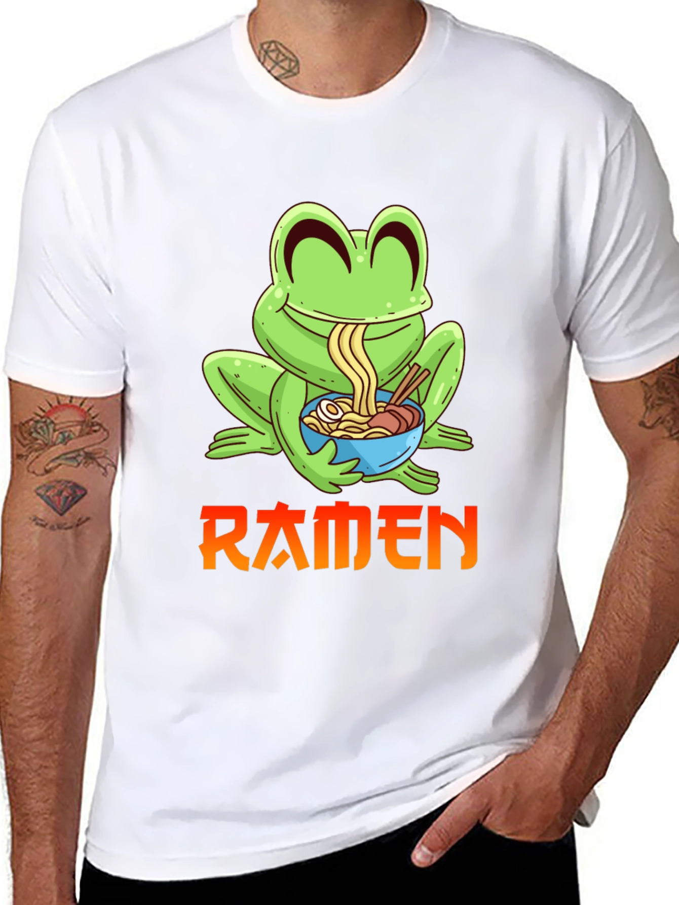 Ramen Frog Graphic Tee - Fun Anime T-Shirt