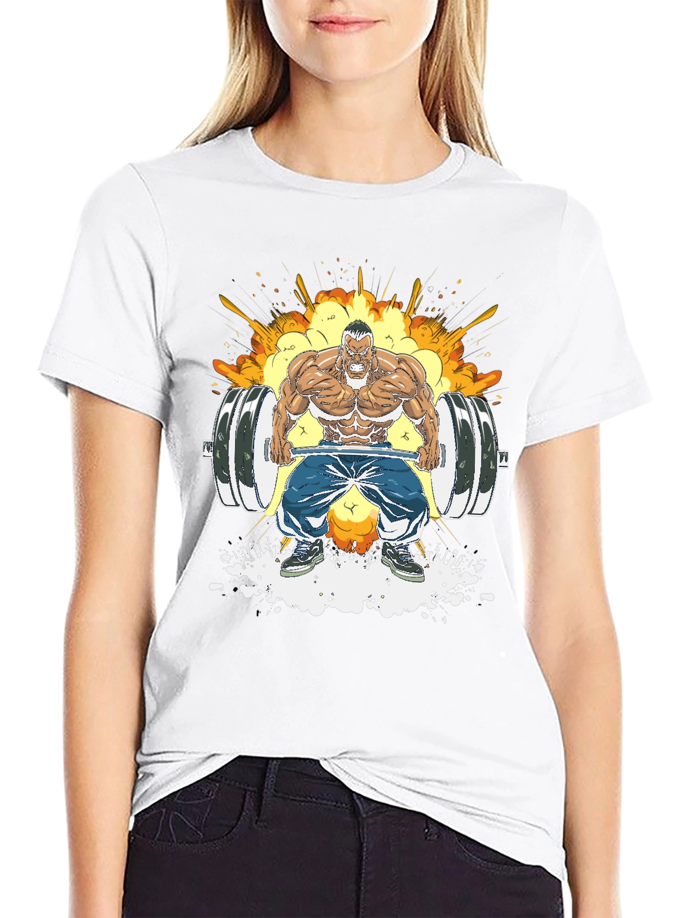 Weightlifting Cartoon Graphic Tee