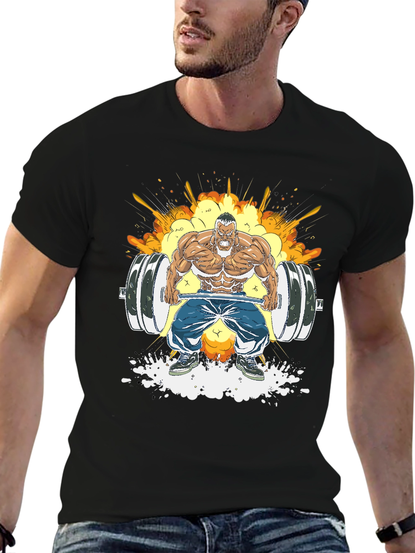 Weightlifting Cartoon Graphic Tee
