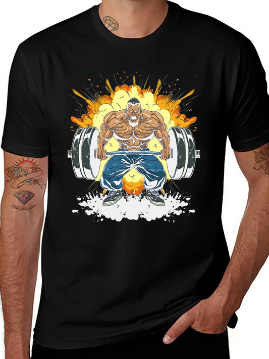 Weightlifting Cartoon Graphic Tee