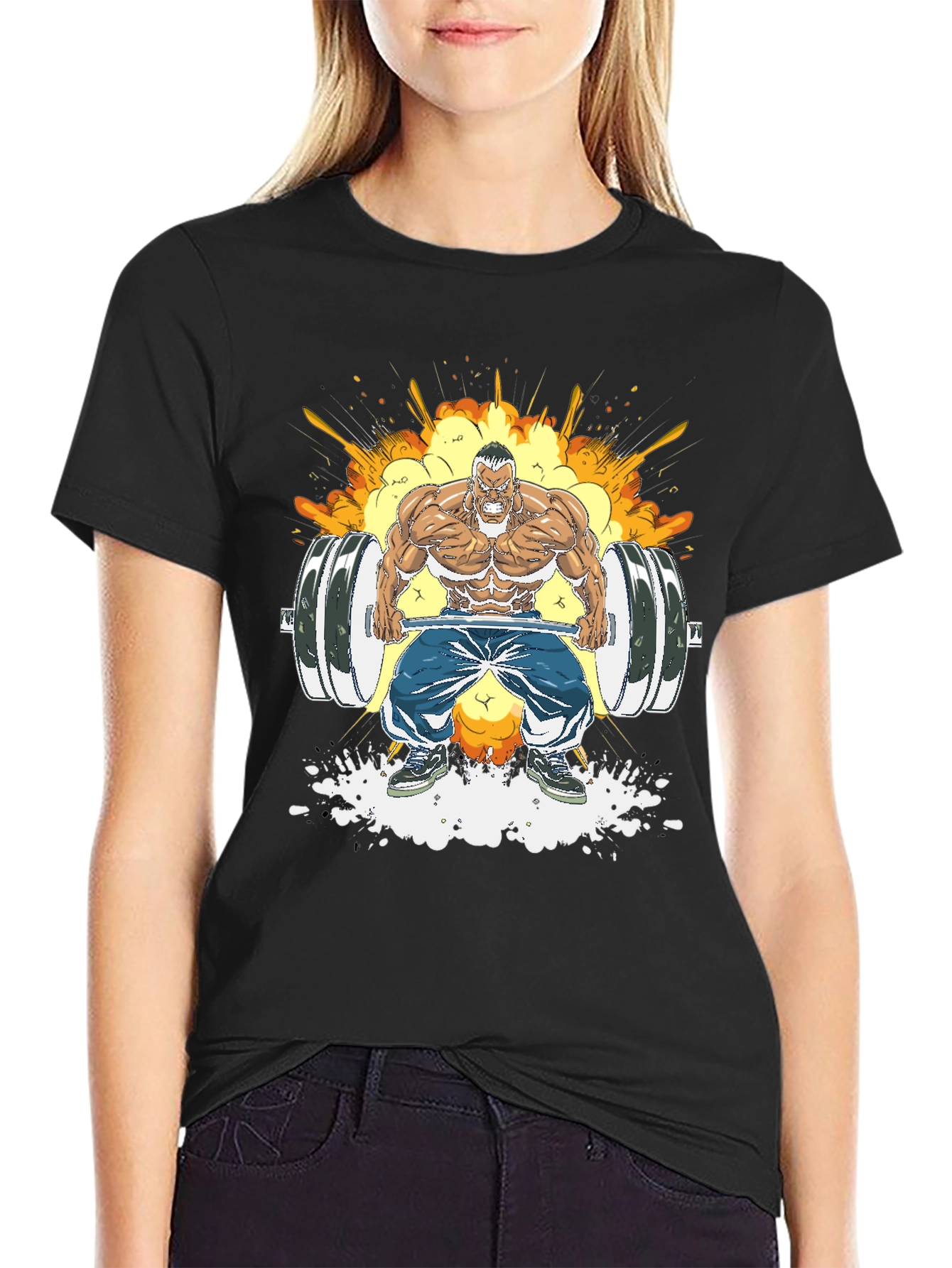 Weightlifting Cartoon Graphic Tee