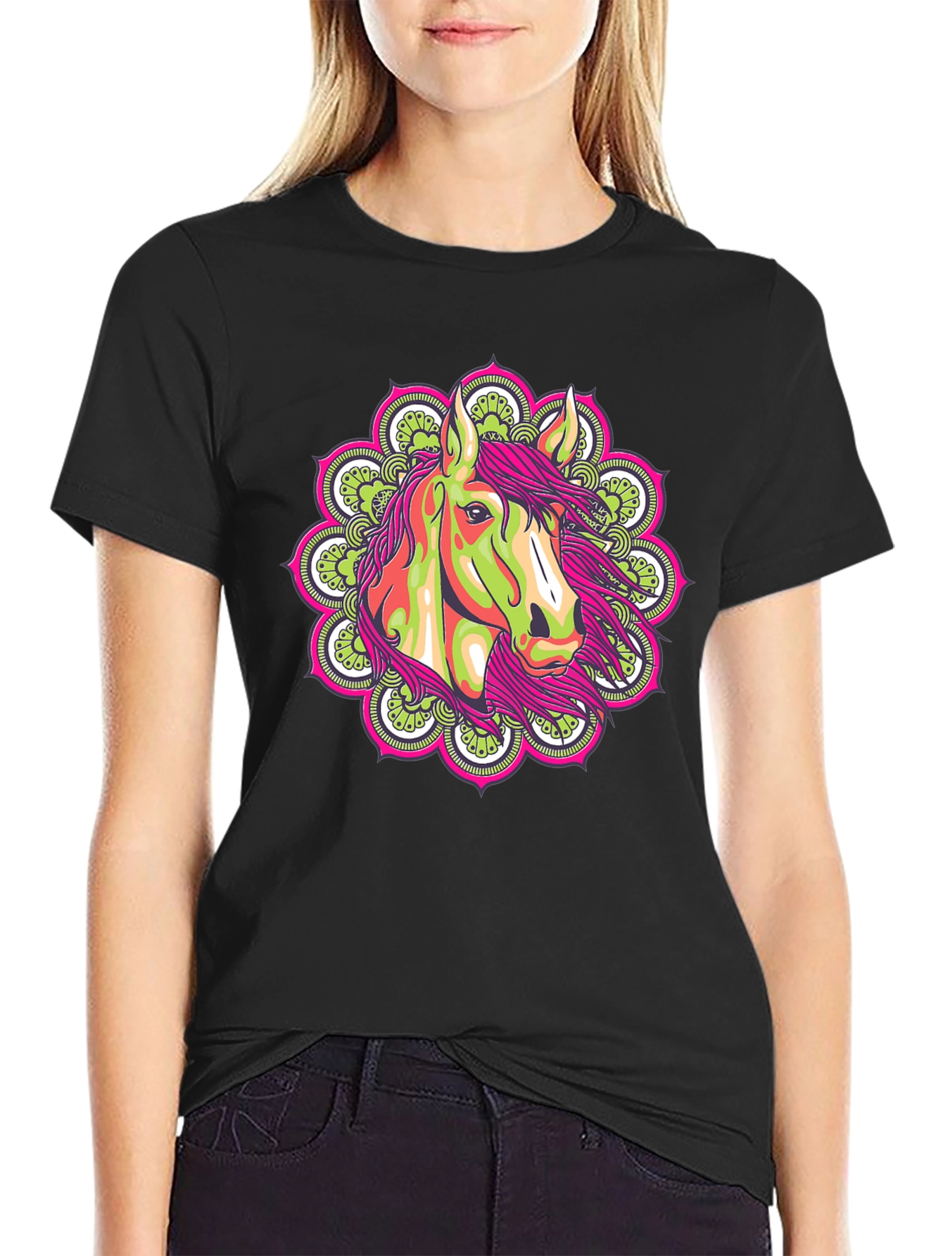 Horse Mandala Graphic Tee - Unique Design