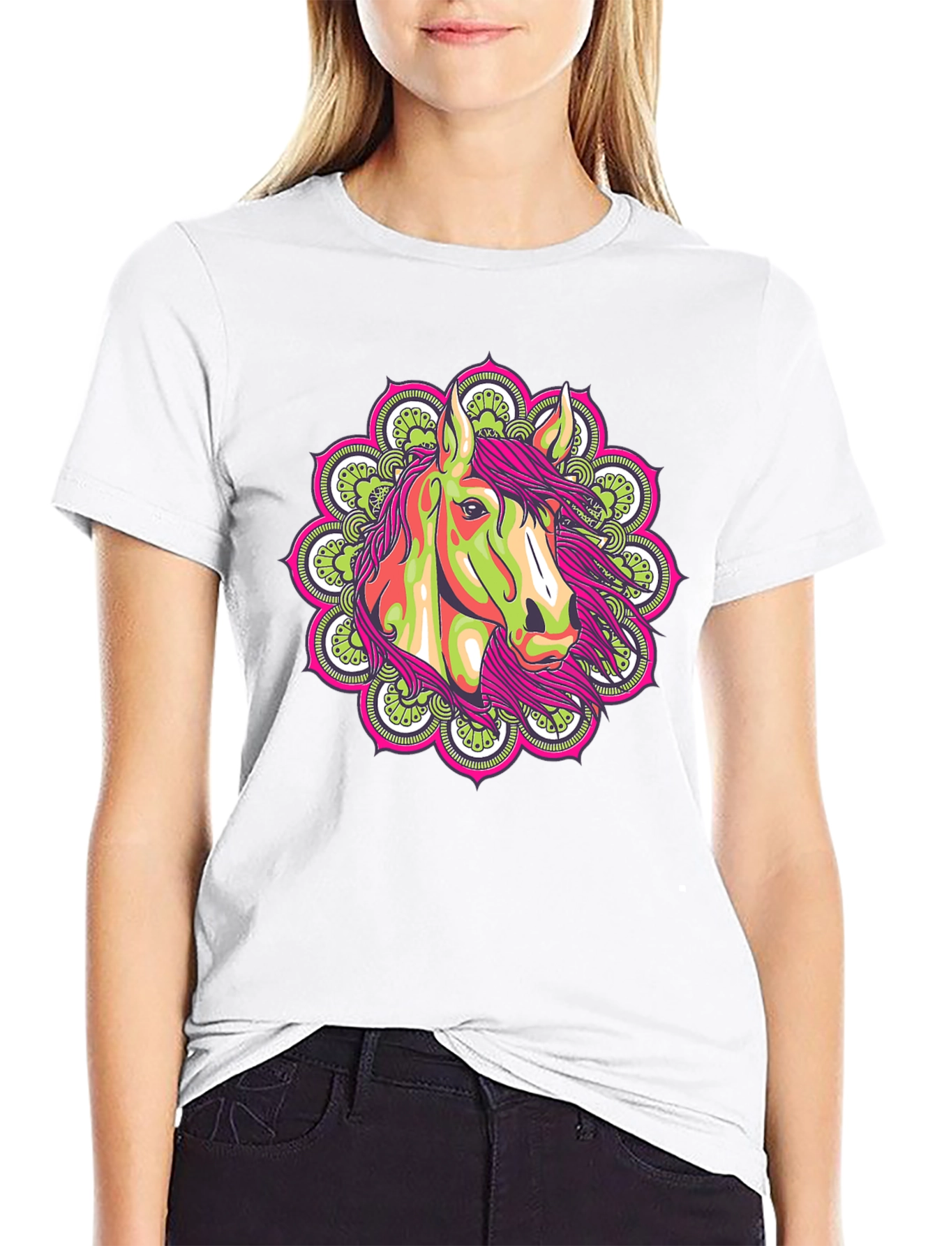 Horse Mandala Graphic Tee - Unique Design
