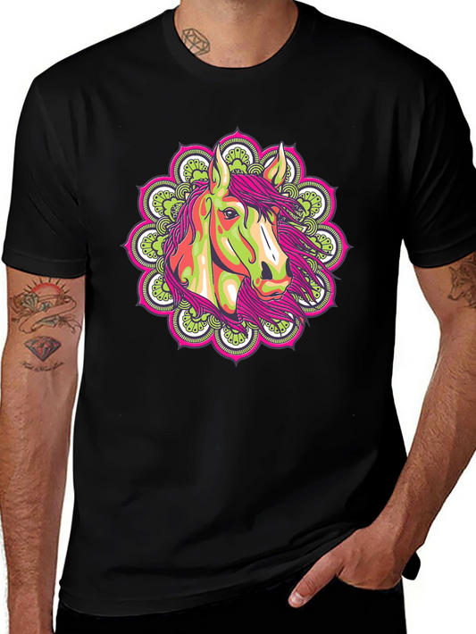 Horse Mandala Graphic Tee - Unique Design