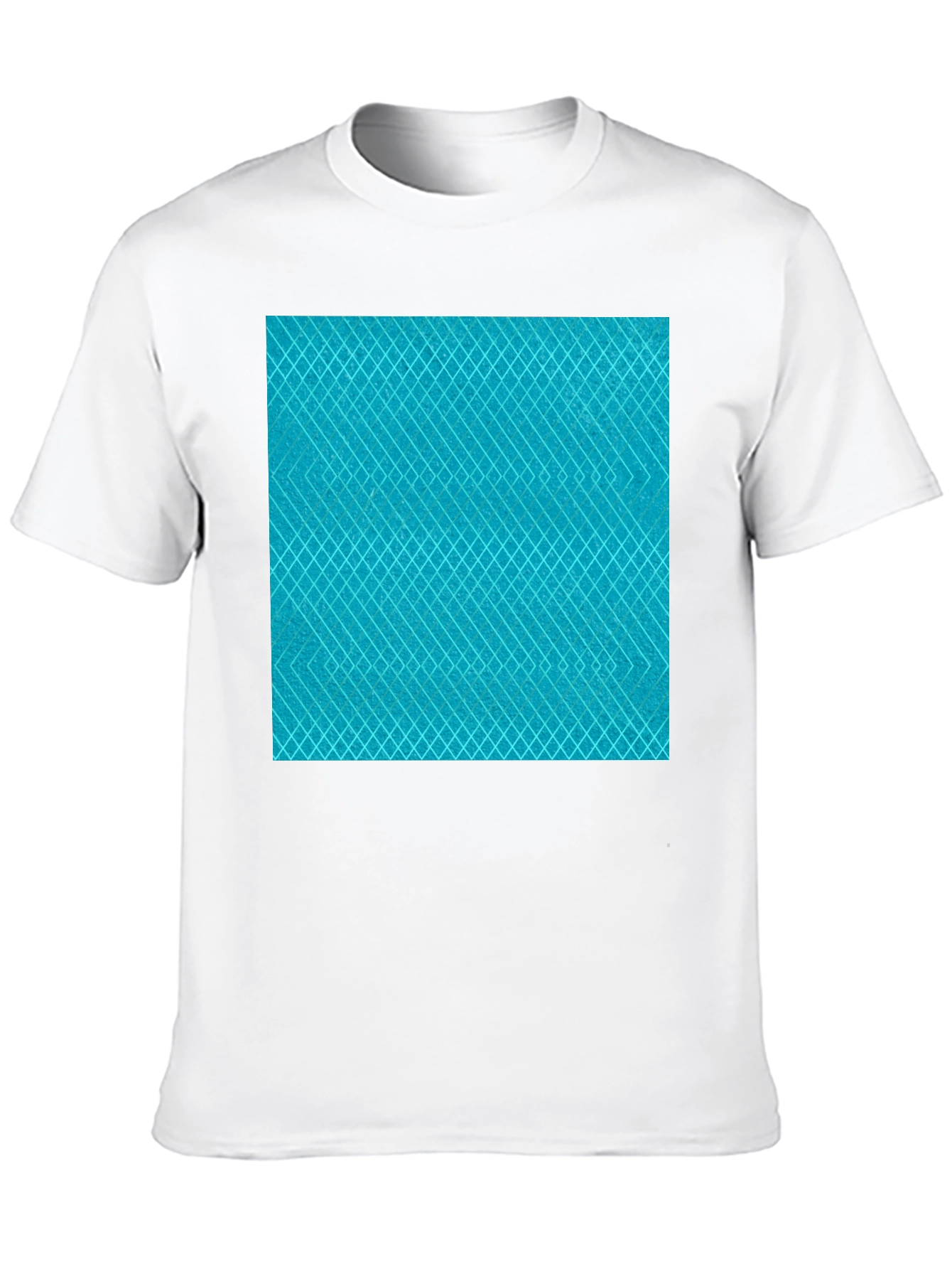 Aqua Diamond Pattern T-Shirt - Modern Casual Style
