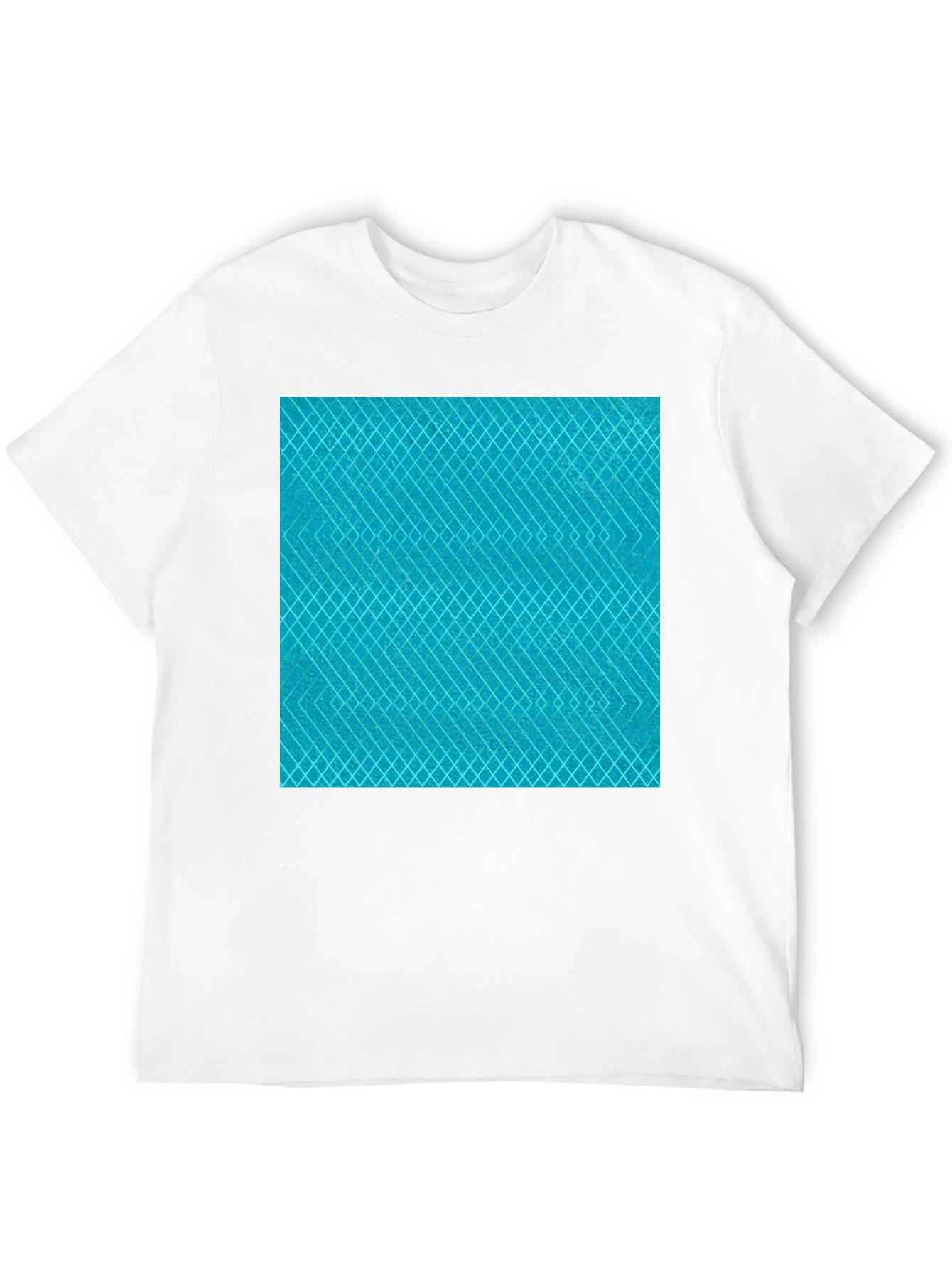 Aqua Diamond Pattern T-Shirt - Modern Casual Style
