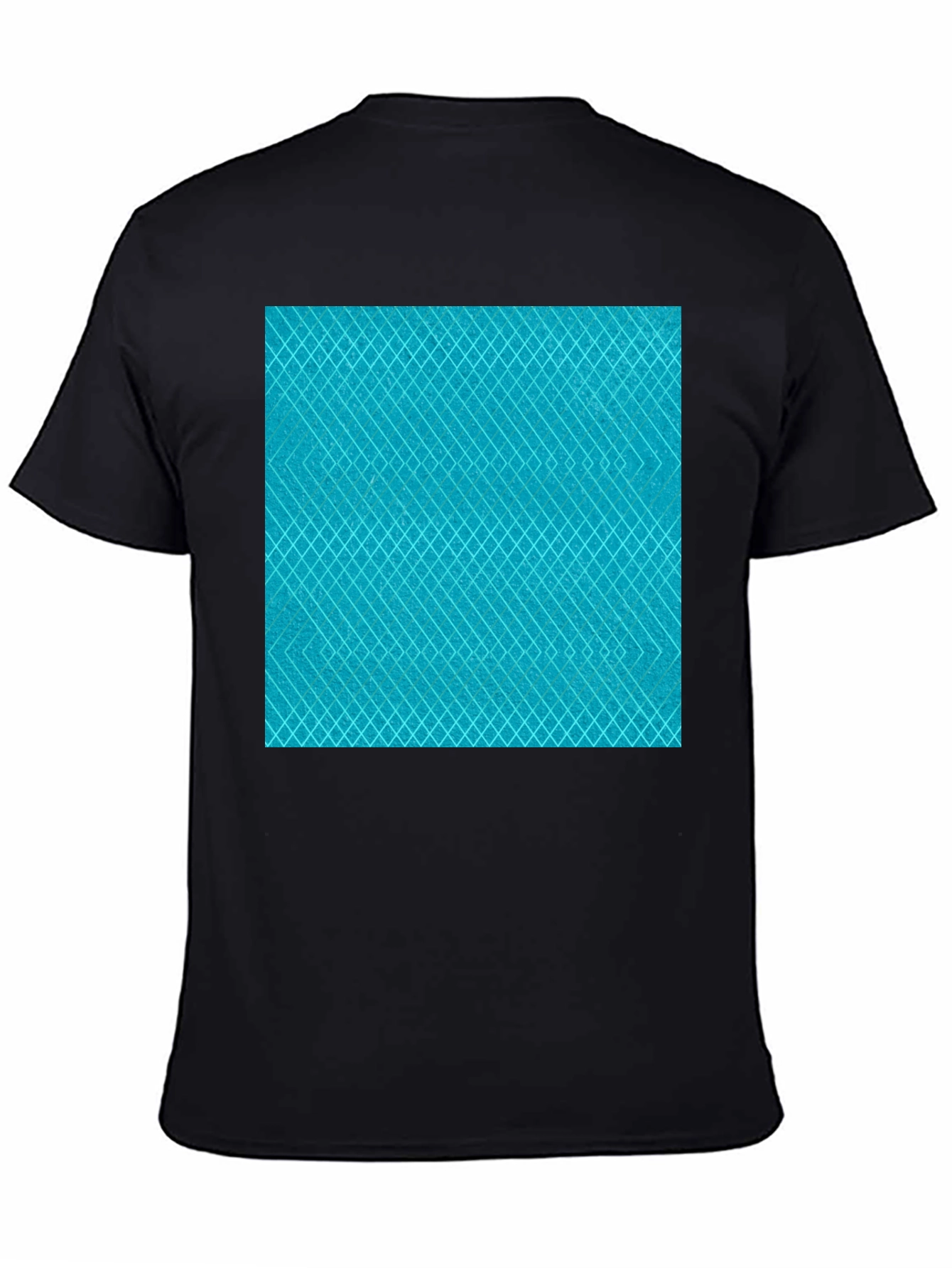 Aqua Diamond Pattern T-Shirt - Modern Casual Style