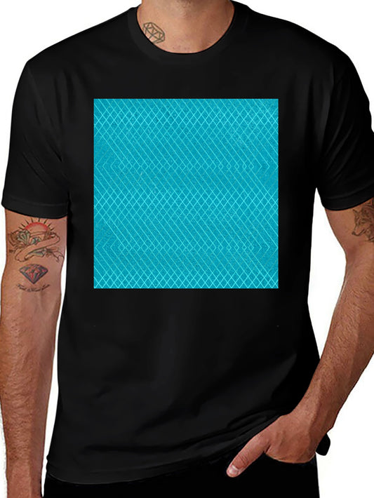 Aqua Diamond Pattern T-Shirt - Modern Casual Style