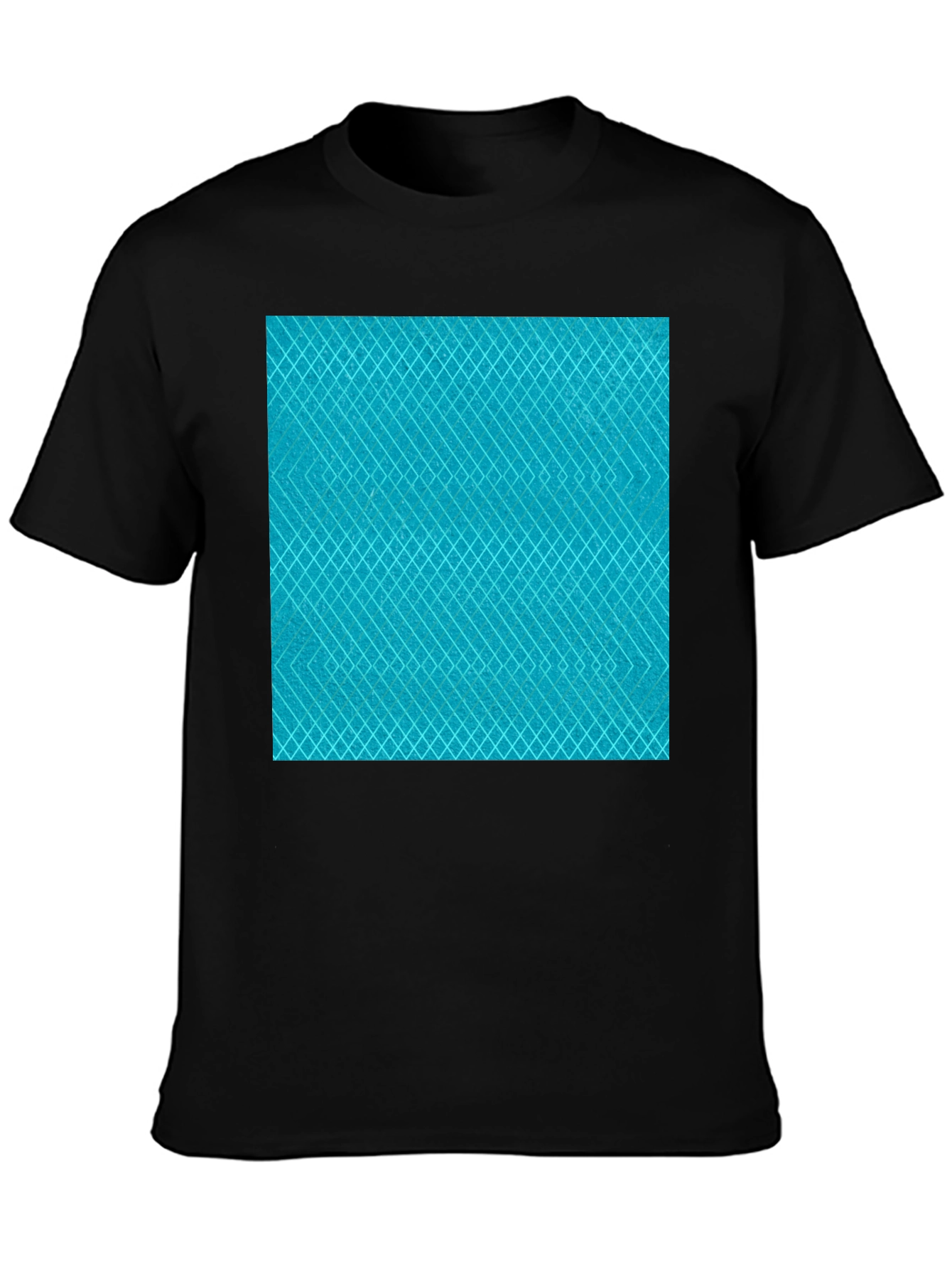 Aqua Diamond Pattern T-Shirt - Modern Casual Style