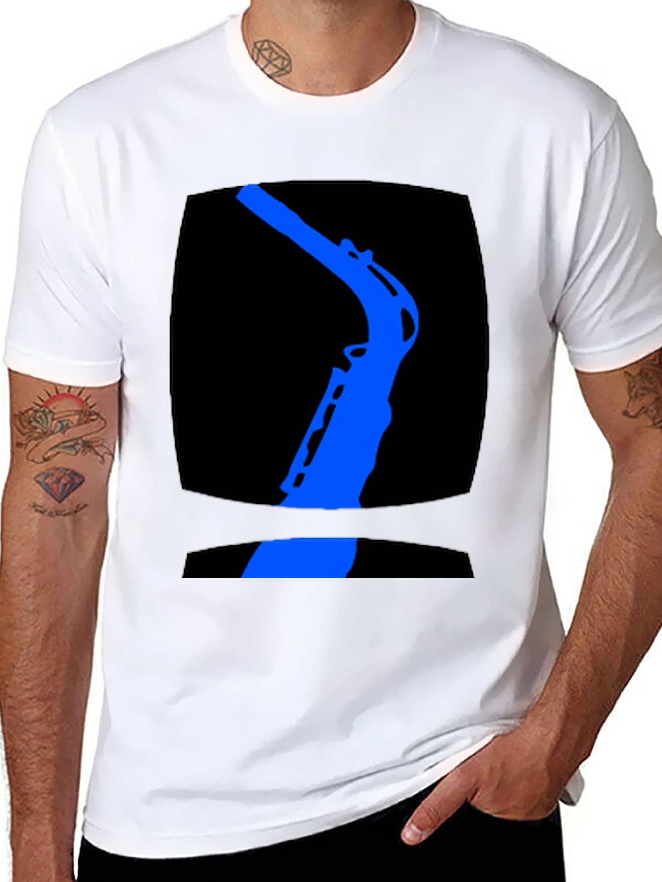 Saxophone Silhouette Graphic Tee
