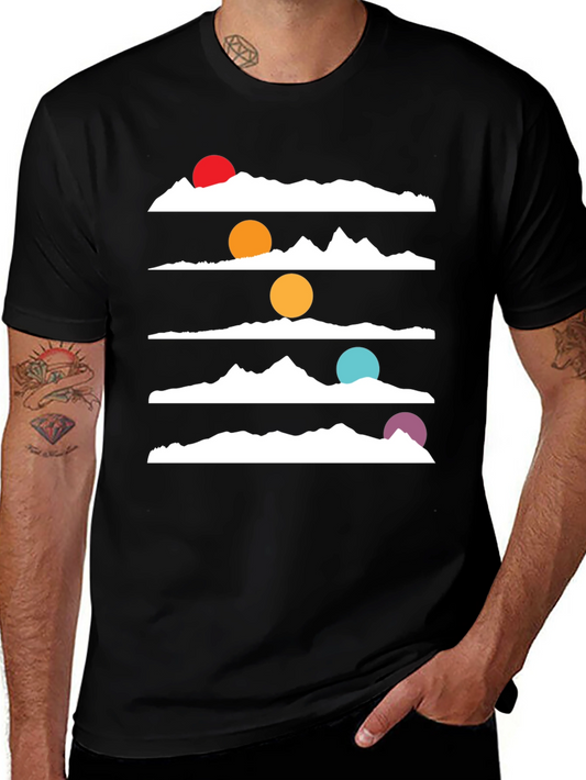 Mountain Range Horizon Graphic Tee - Black