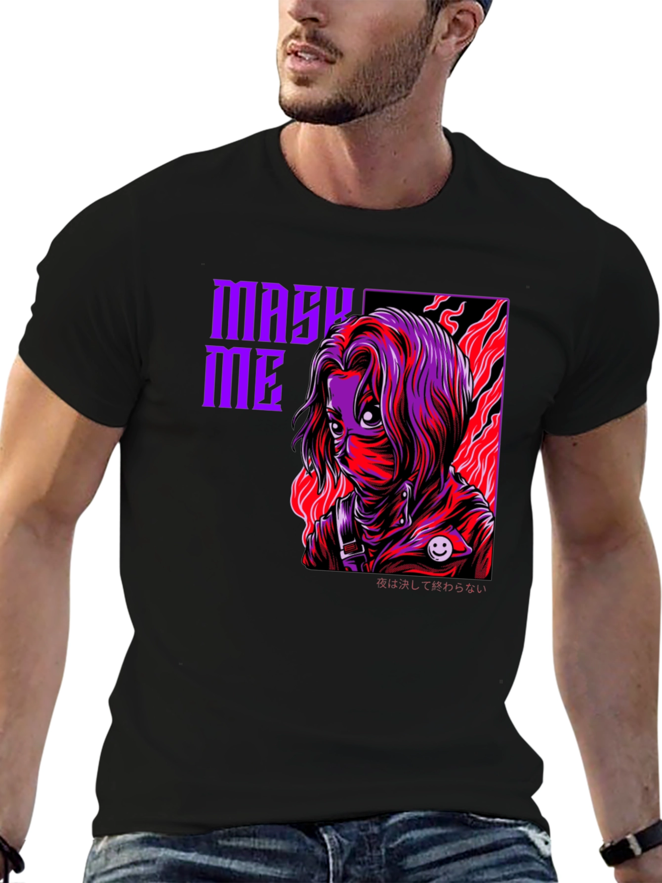 Mask Me Graphic Tee - Anime Inspired Design