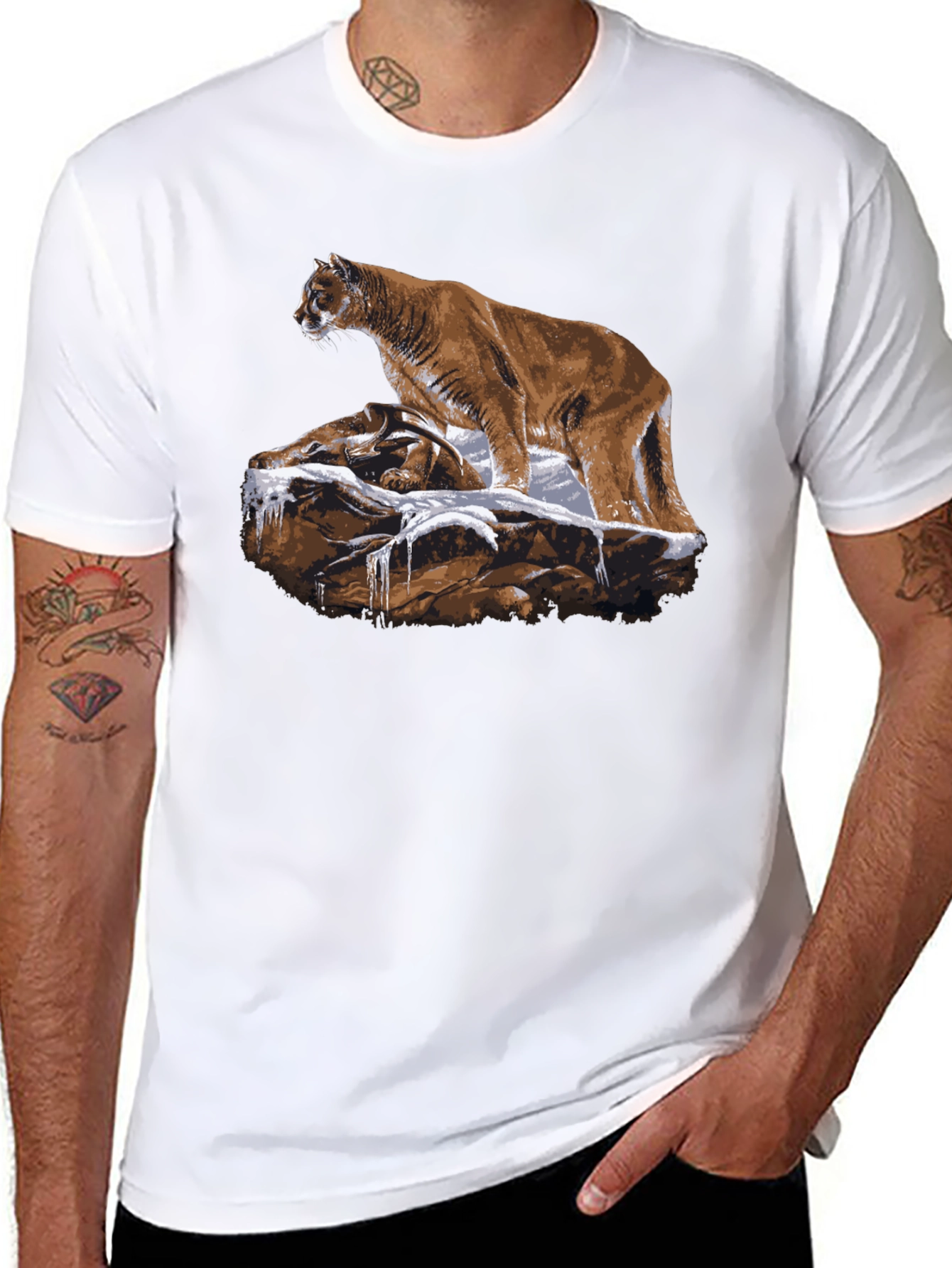 Mountain Lion T-Shirt - Black Graphic Tee