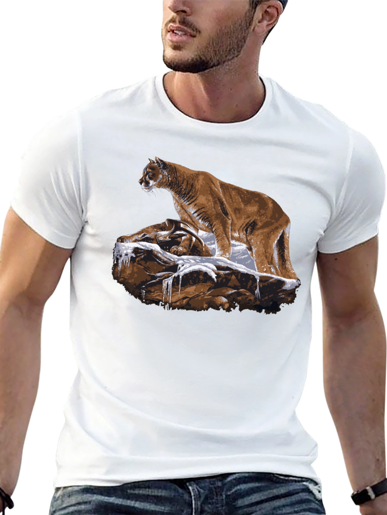 Mountain Lion T-Shirt - Black Graphic Tee