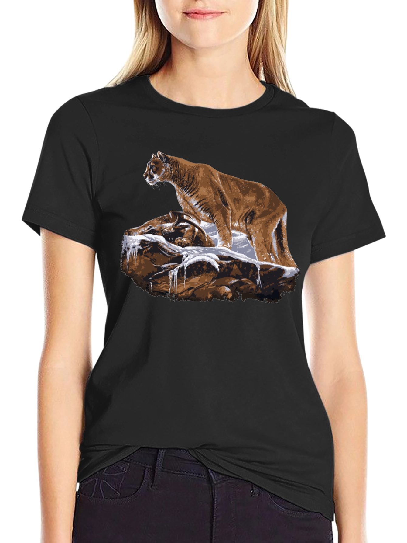 Mountain Lion T-Shirt - Black Graphic Tee